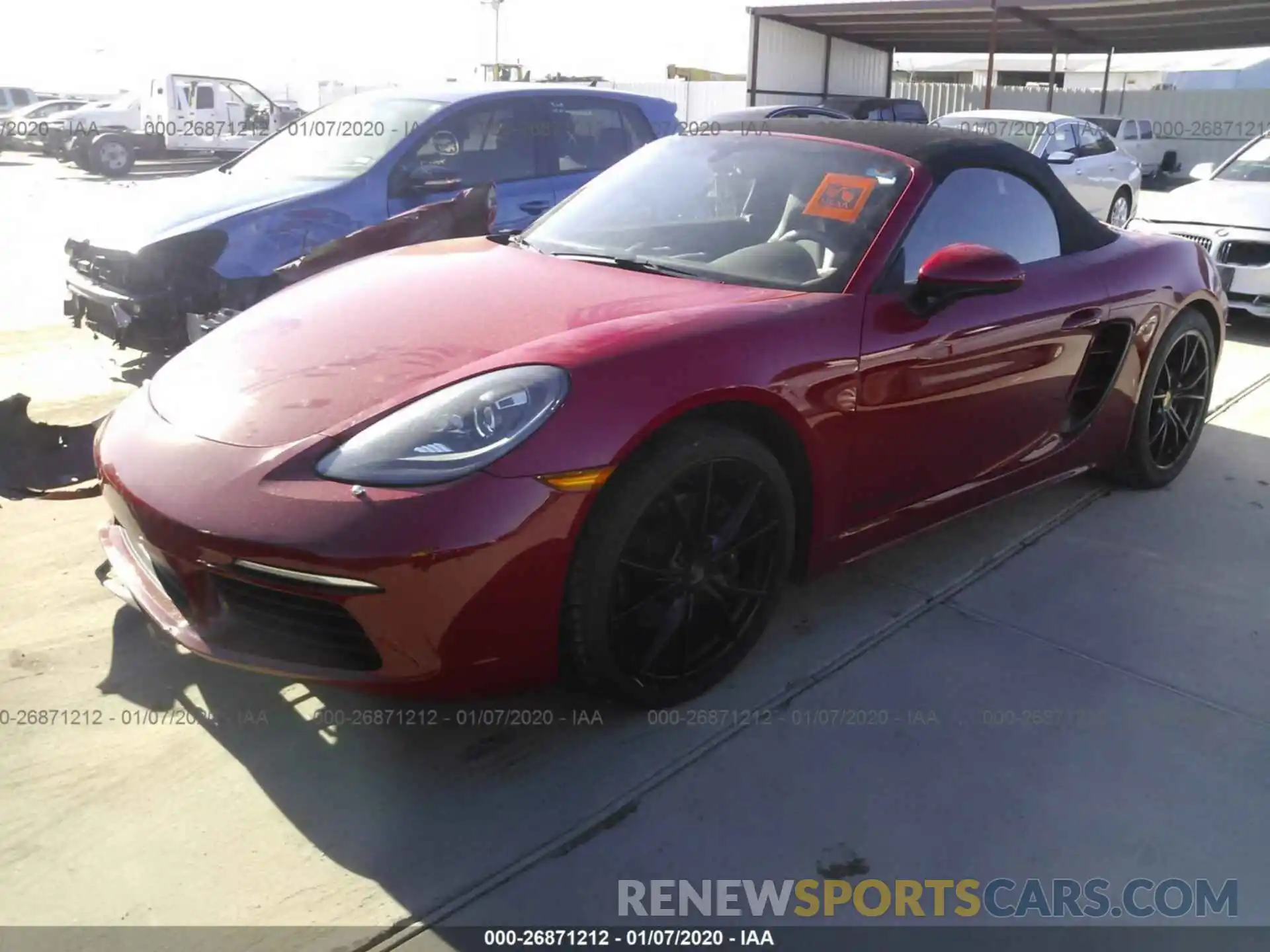 2 Photograph of a damaged car WP0CA2A80KS210731 PORSCHE BOXSTER 2019