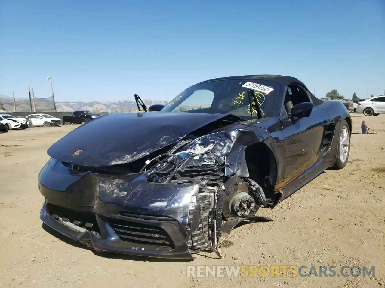 2 Photograph of a damaged car WP0CA2A82MS210457 PORSCHE BOXSTER 2021