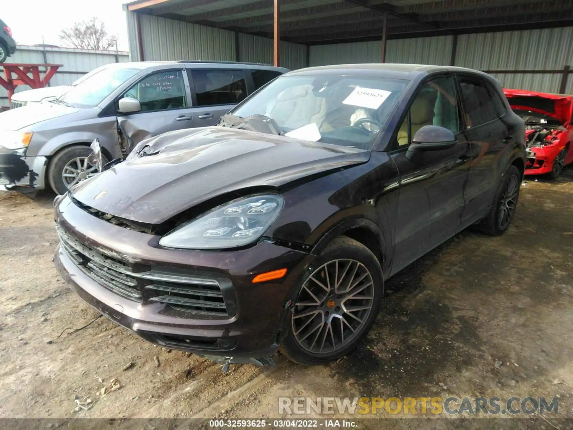 2 Photograph of a damaged car WP1AA2AYXLDA06563 PORSCHE CAYENNE 2020