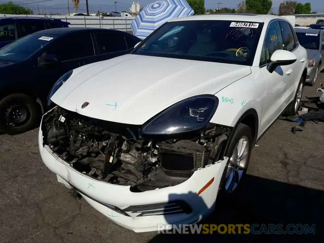 2 Photograph of a damaged car WP1AB2AY4LDA27678 PORSCHE CAYENNE 2020