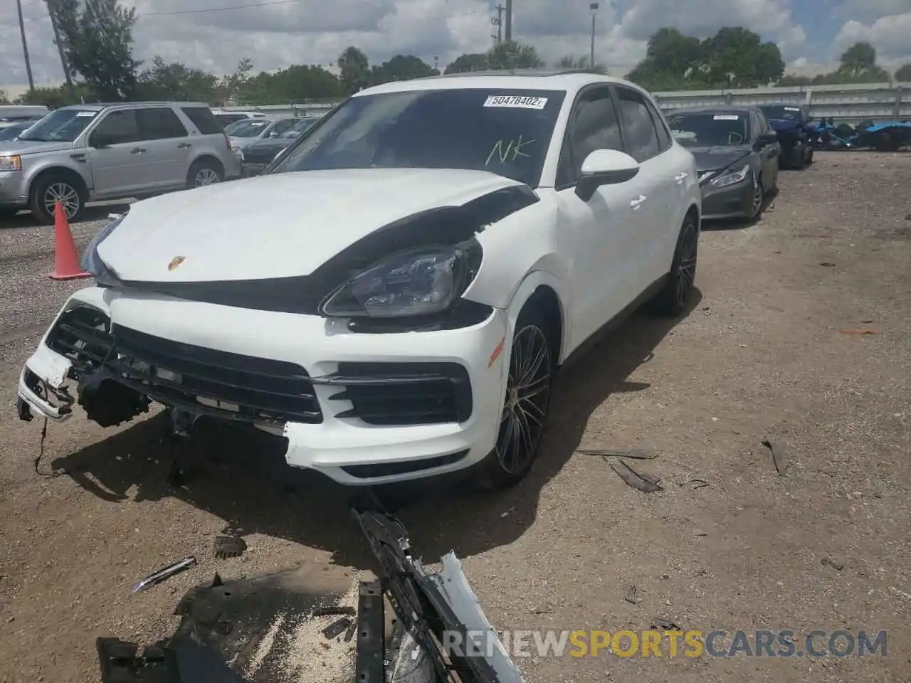 2 Photograph of a damaged car WP1AB2AY4LDA29012 PORSCHE CAYENNE 2020