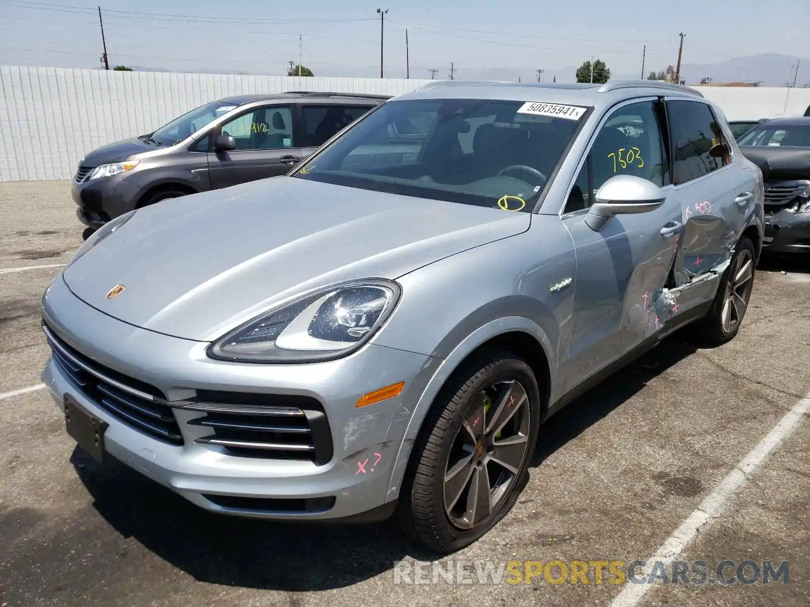 2 Photograph of a damaged car WP1AE2AYXLDA22735 PORSCHE CAYENNE 2020