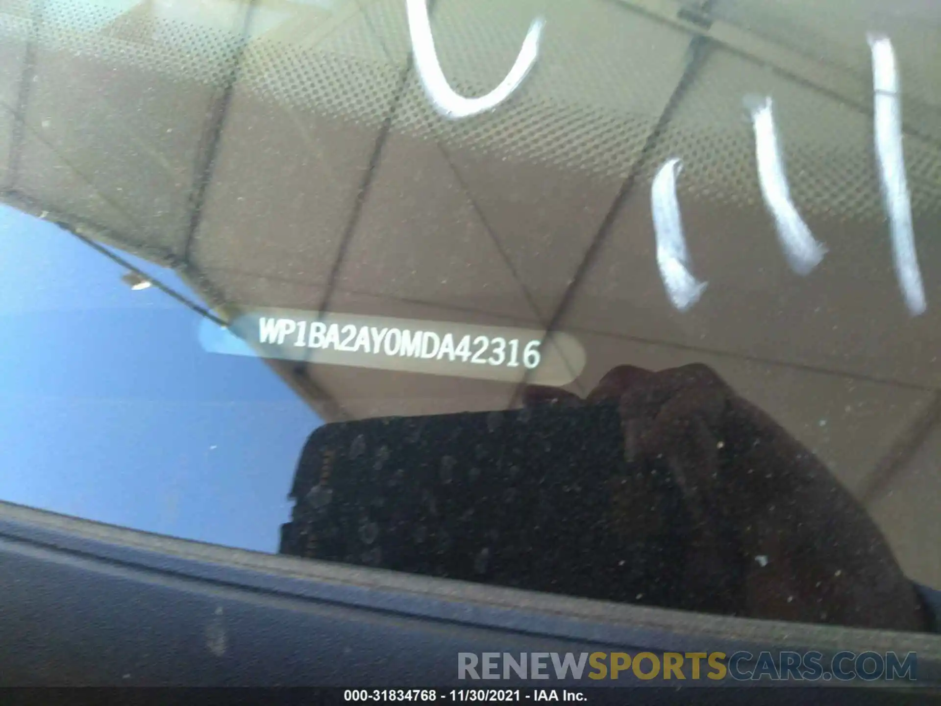 9 Photograph of a damaged car WP1BA2AY0MDA42316 PORSCHE CAYENNE 2021