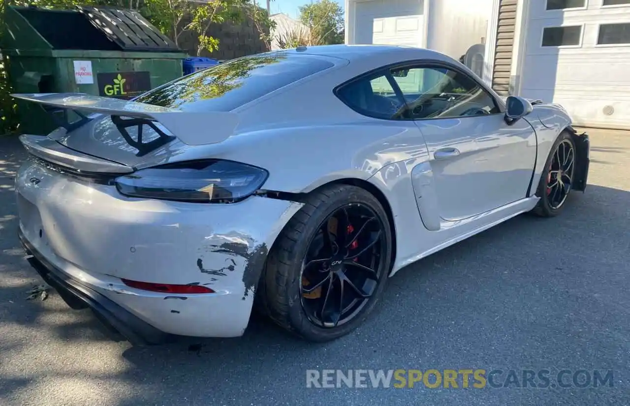 4 Photograph of a damaged car WP0AC2A8XLK289585 PORSCHE CAYMAN 2020