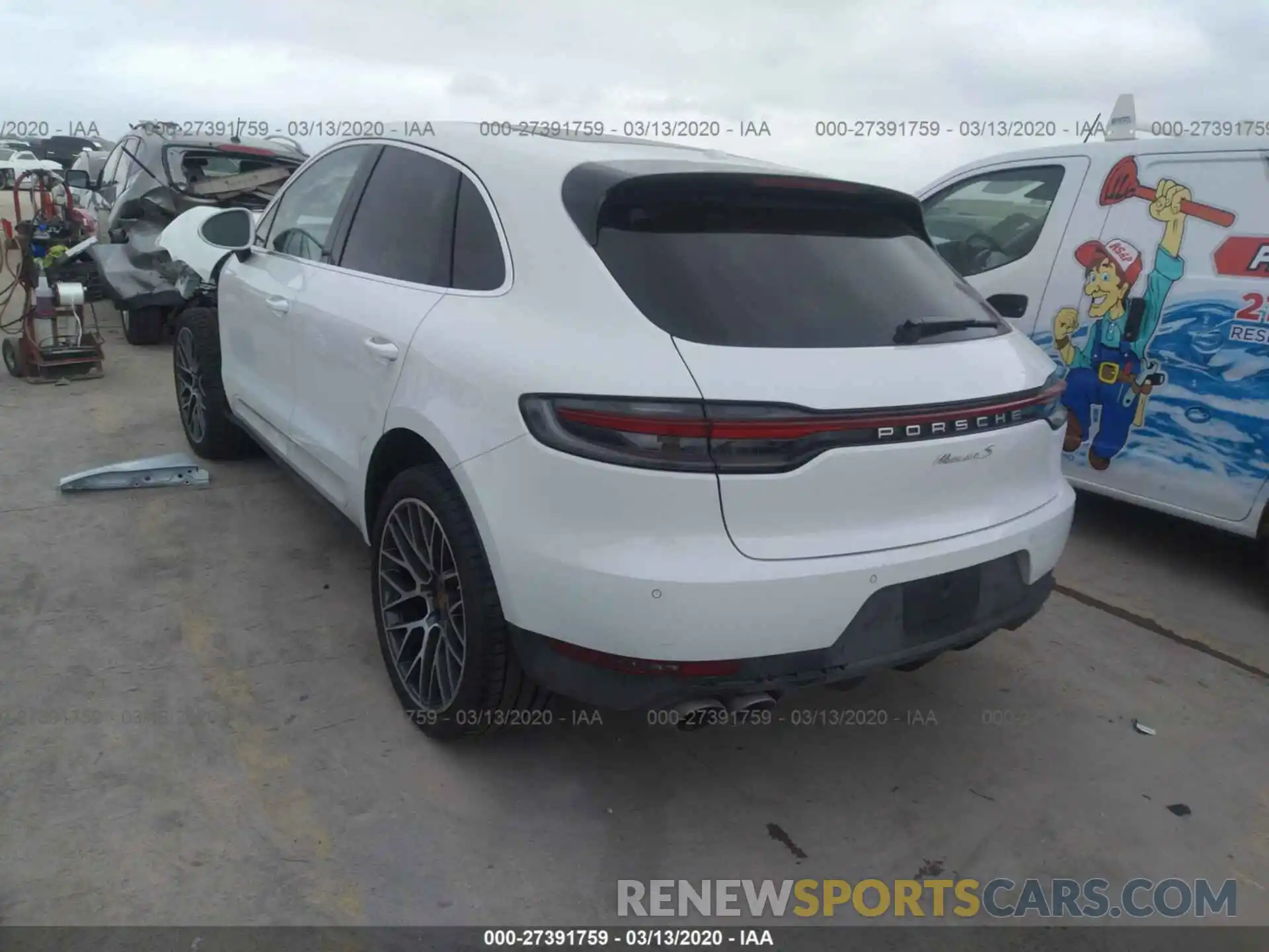 3 Фотография поврежденного автомобиля WP1AB2A50KLB32583 PORSCHE MACAN 2019