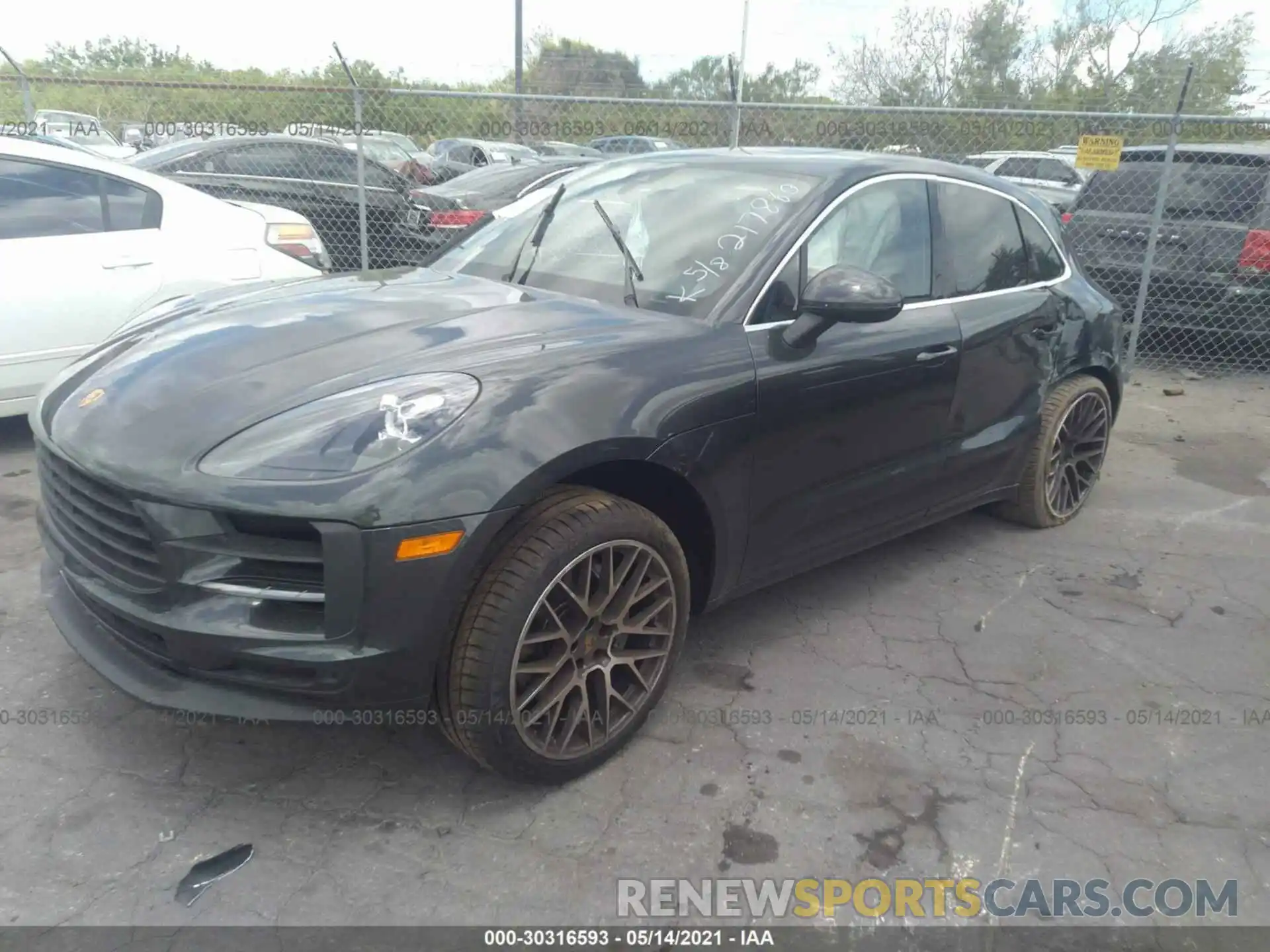 2 Photograph of a damaged car WP1AB2A52MLB31650 PORSCHE MACAN 2021