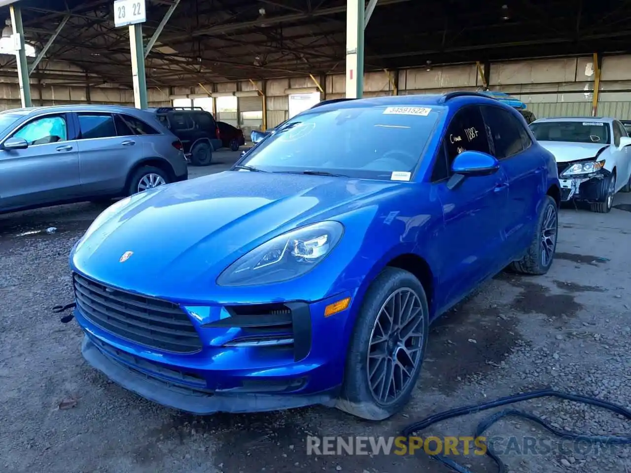 2 Photograph of a damaged car WP1AB2A5XMLB31525 PORSCHE MACAN 2021