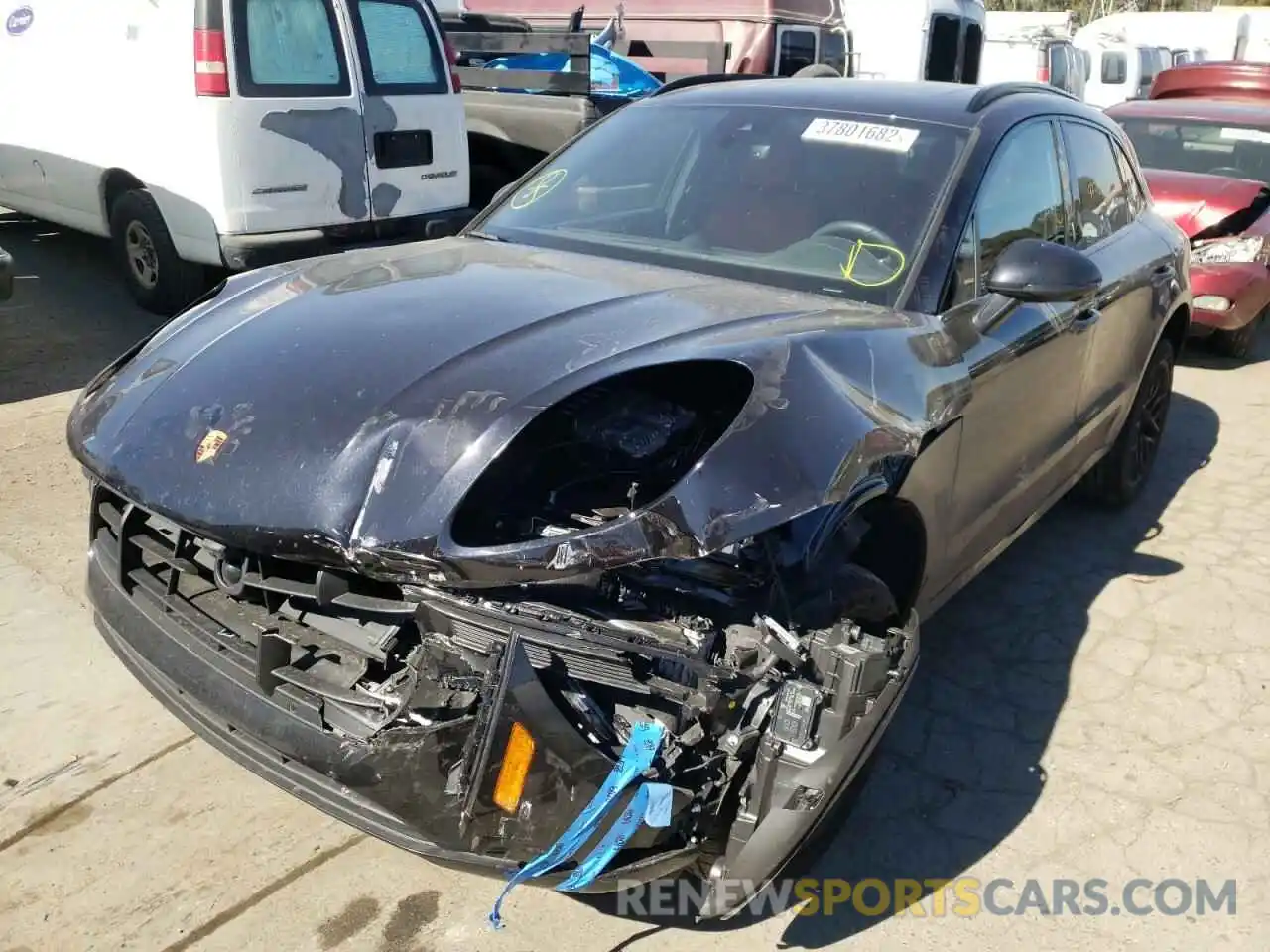 2 Photograph of a damaged car WP1AG2A59MLB52156 PORSCHE MACAN 2021