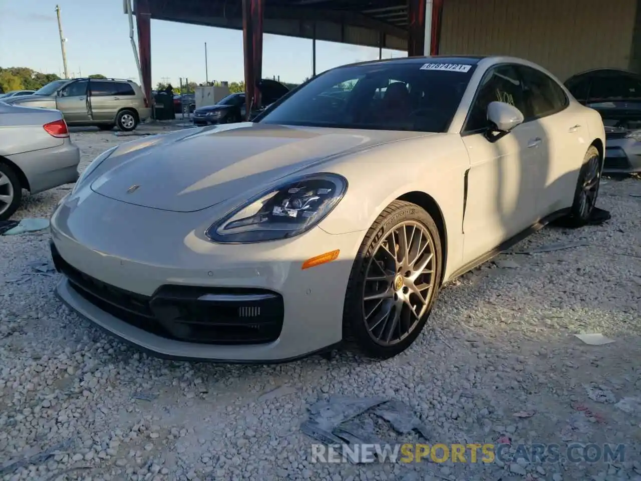 2 Photograph of a damaged car WP0AJ2A72ML114272 PORSCHE PANAMERA 2021