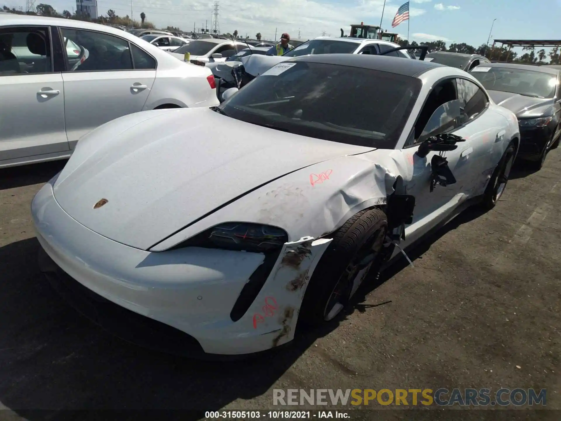 2 Photograph of a damaged car WP0AB2Y15LSA51979 PORSCHE TAYCAN 2020