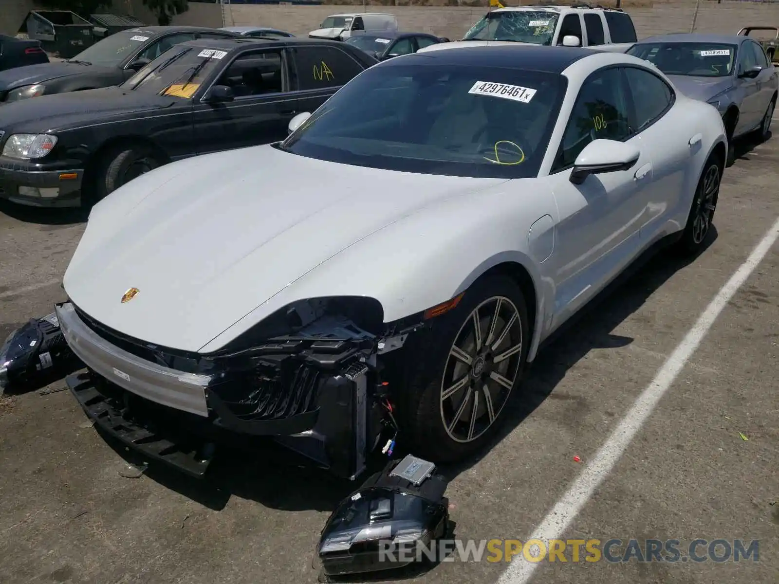 2 Photograph of a damaged car WP0AA2Y15MSA13592 PORSCHE TAYCAN 2021