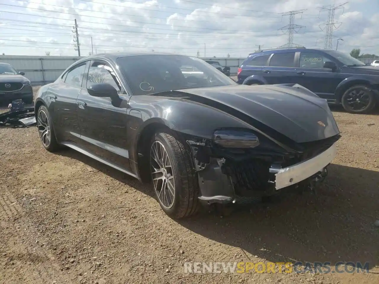 1 Photograph of a damaged car WP0AA2Y15MSA18775 PORSCHE TAYCAN 2021