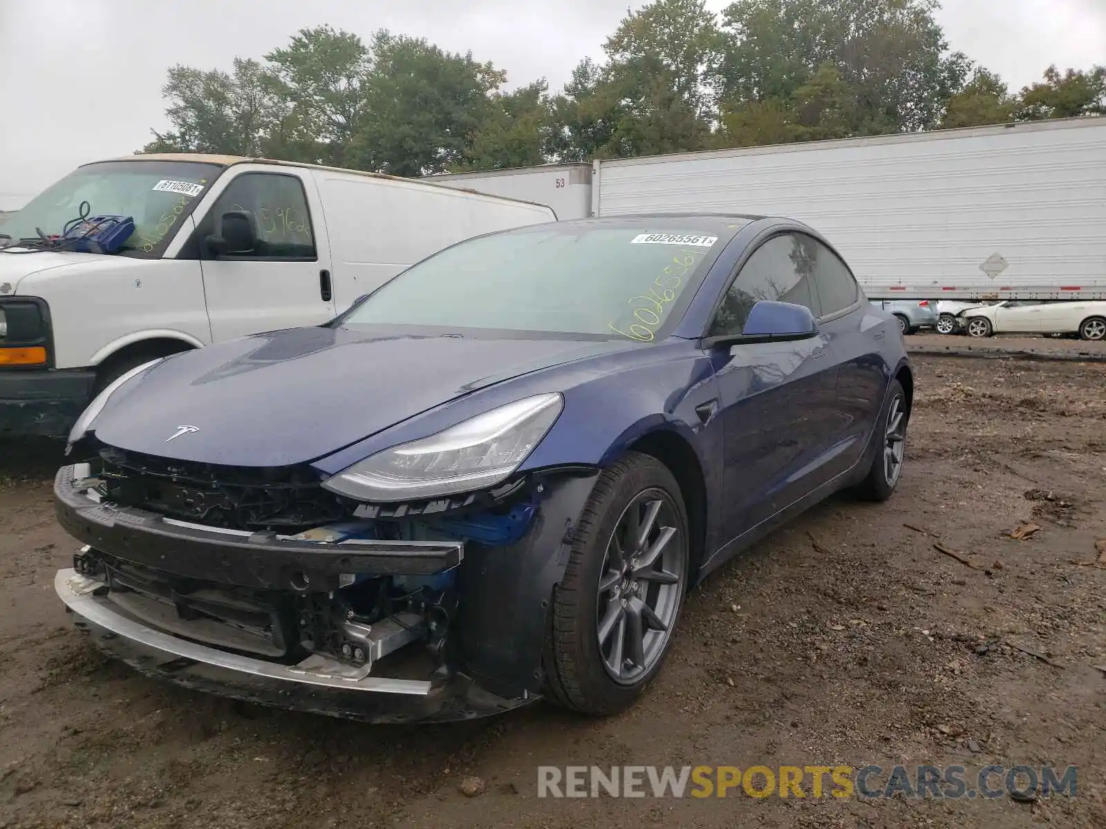 2 Photograph of a damaged car 5YJ3E1EA6MF838269 TESLA MISC PARTS 2021