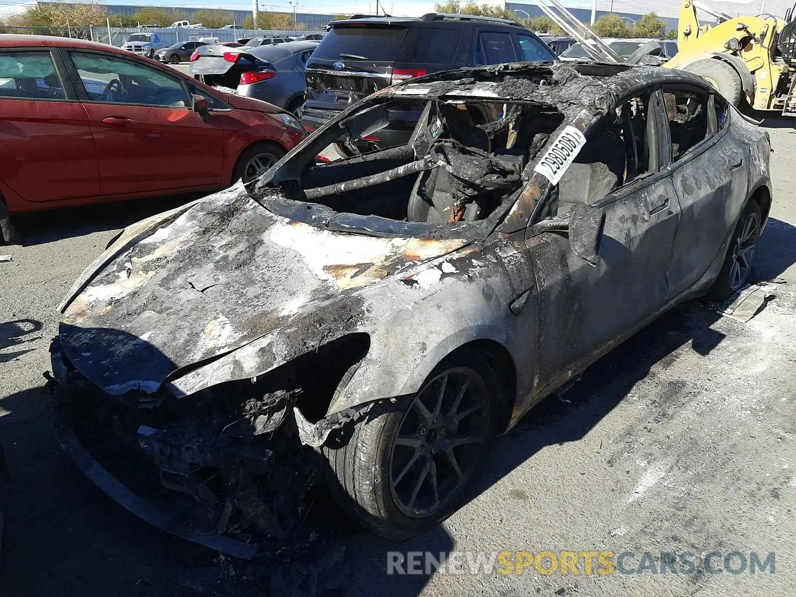 2 Photograph of a damaged car 1YJ3E1EAXKF299913 TESLA MODEL 3 2019