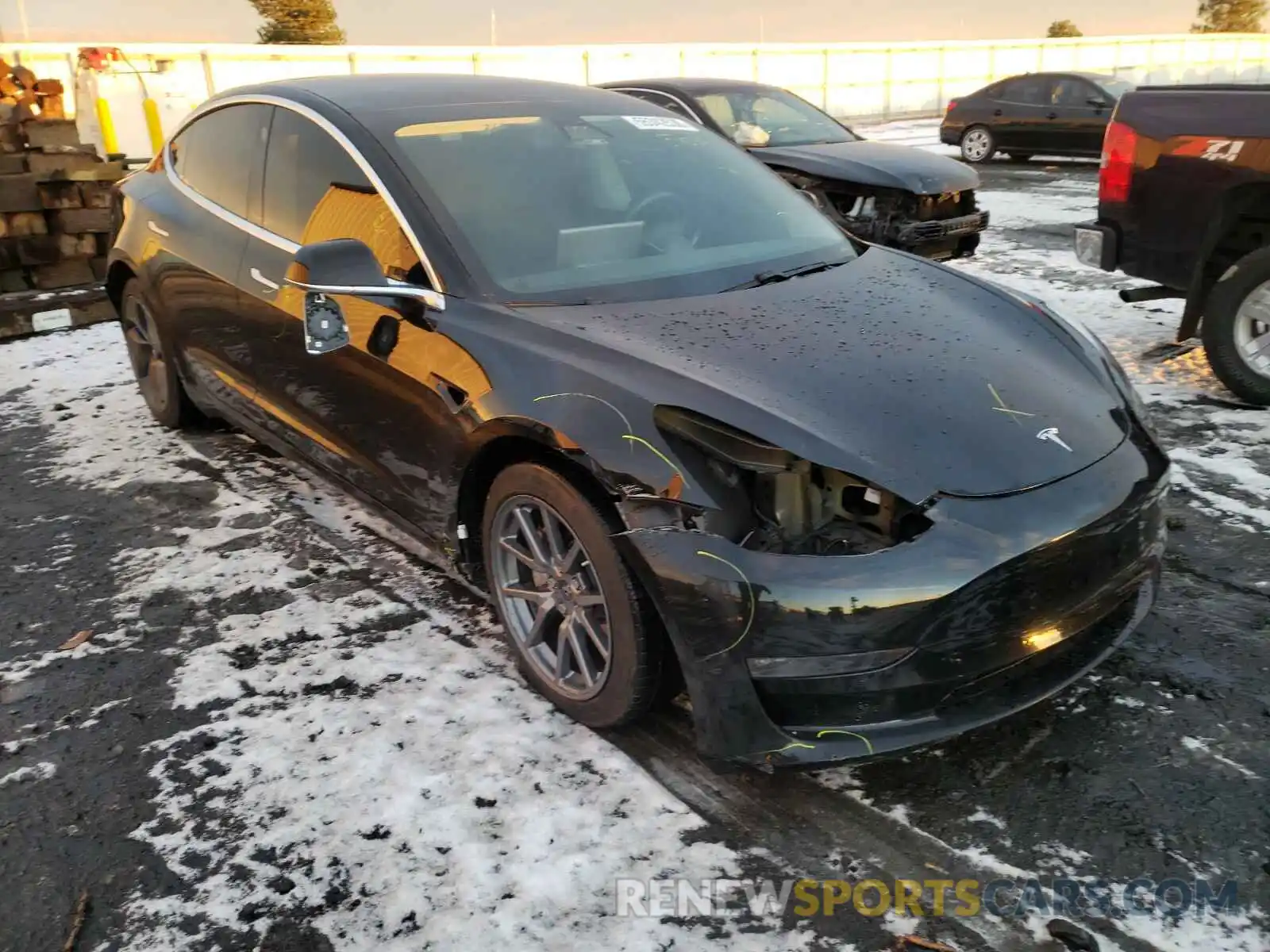 1 Photograph of a damaged car 5YJ3E13B9KF385240 TESLA MODEL 3 2019