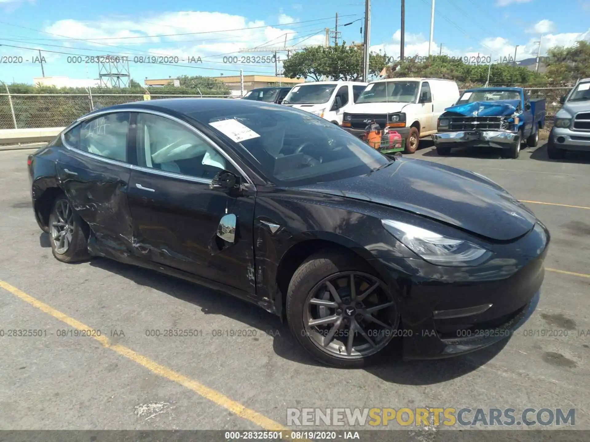 1 Photograph of a damaged car 5YJ3E1EA0KF198749 TESLA MODEL 3 2019