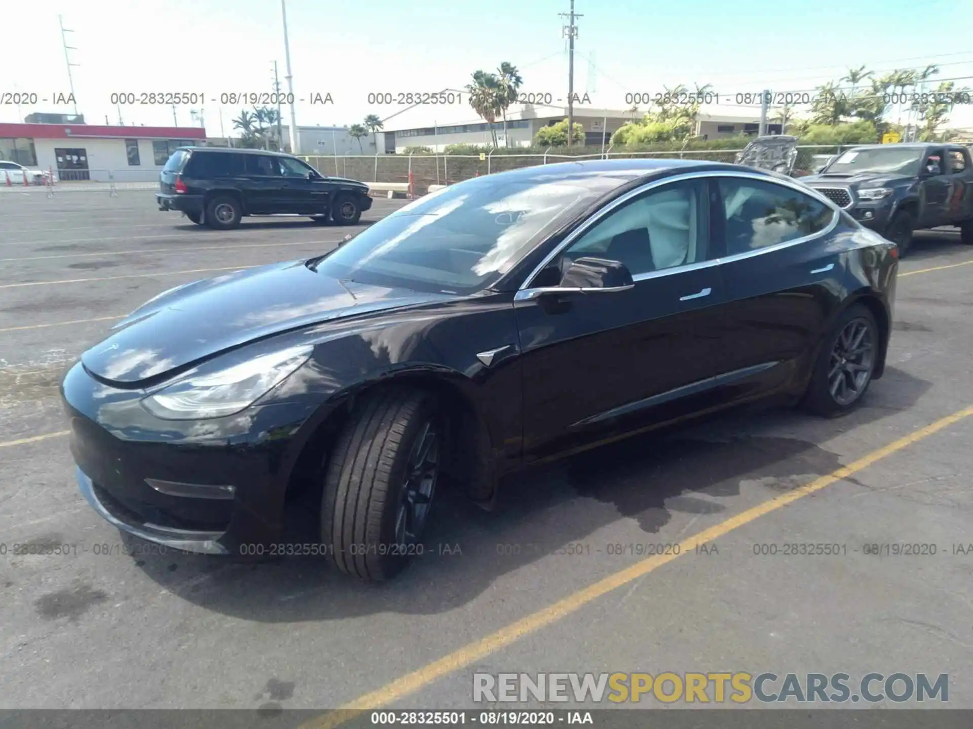 2 Photograph of a damaged car 5YJ3E1EA0KF198749 TESLA MODEL 3 2019