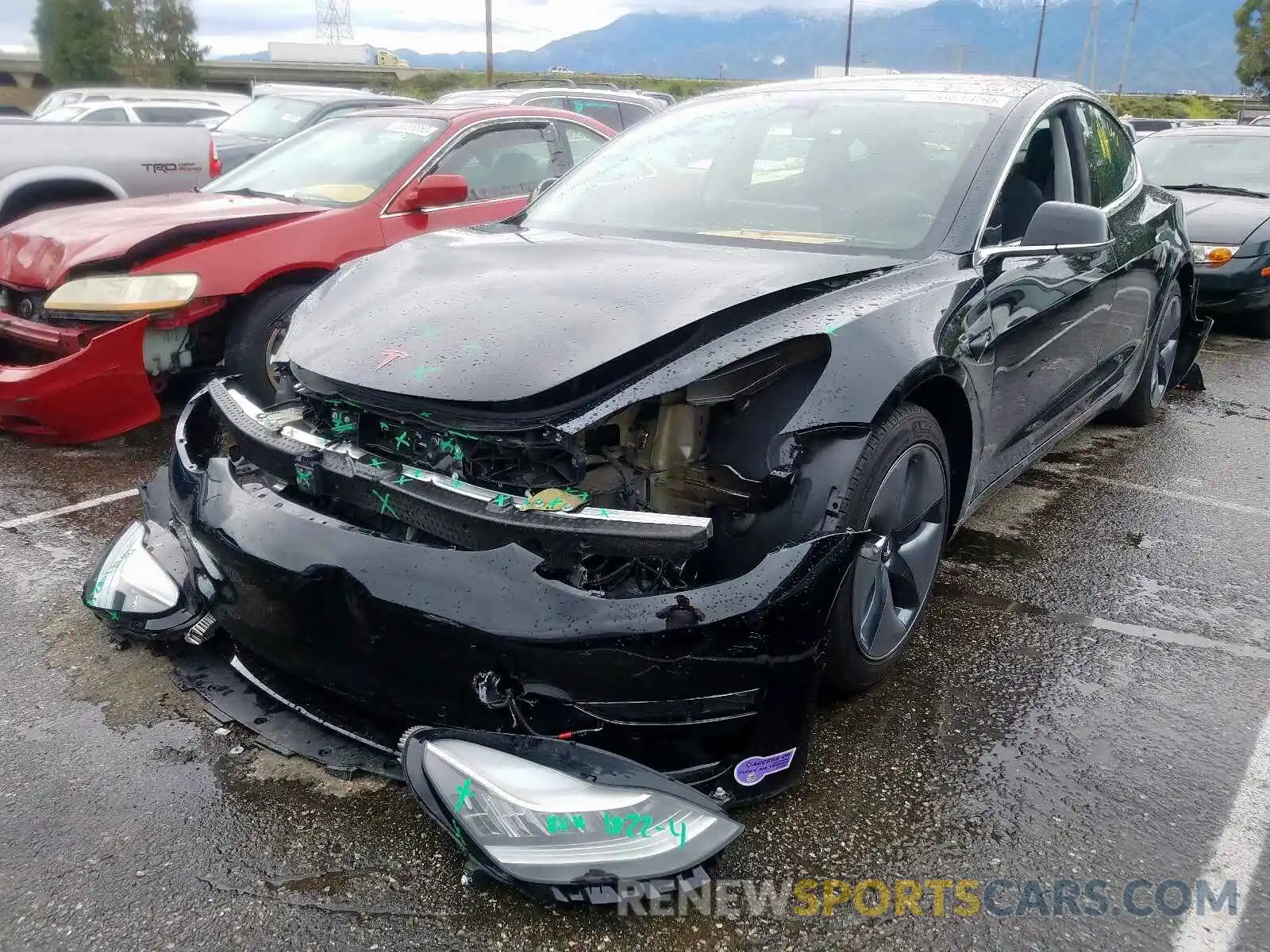 2 Photograph of a damaged car 5YJ3E1EA0KF297457 TESLA MODEL 3 2019