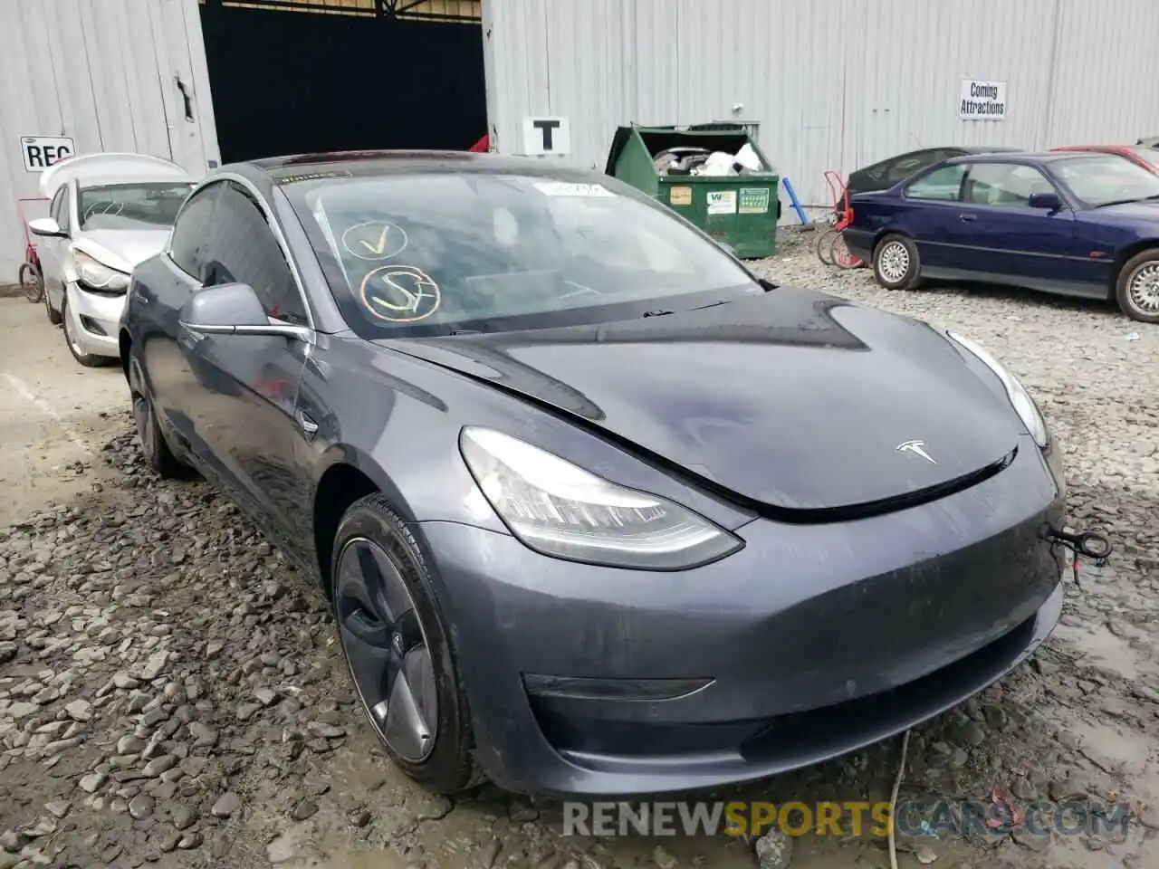 1 Photograph of a damaged car 5YJ3E1EA0KF298284 TESLA MODEL 3 2019