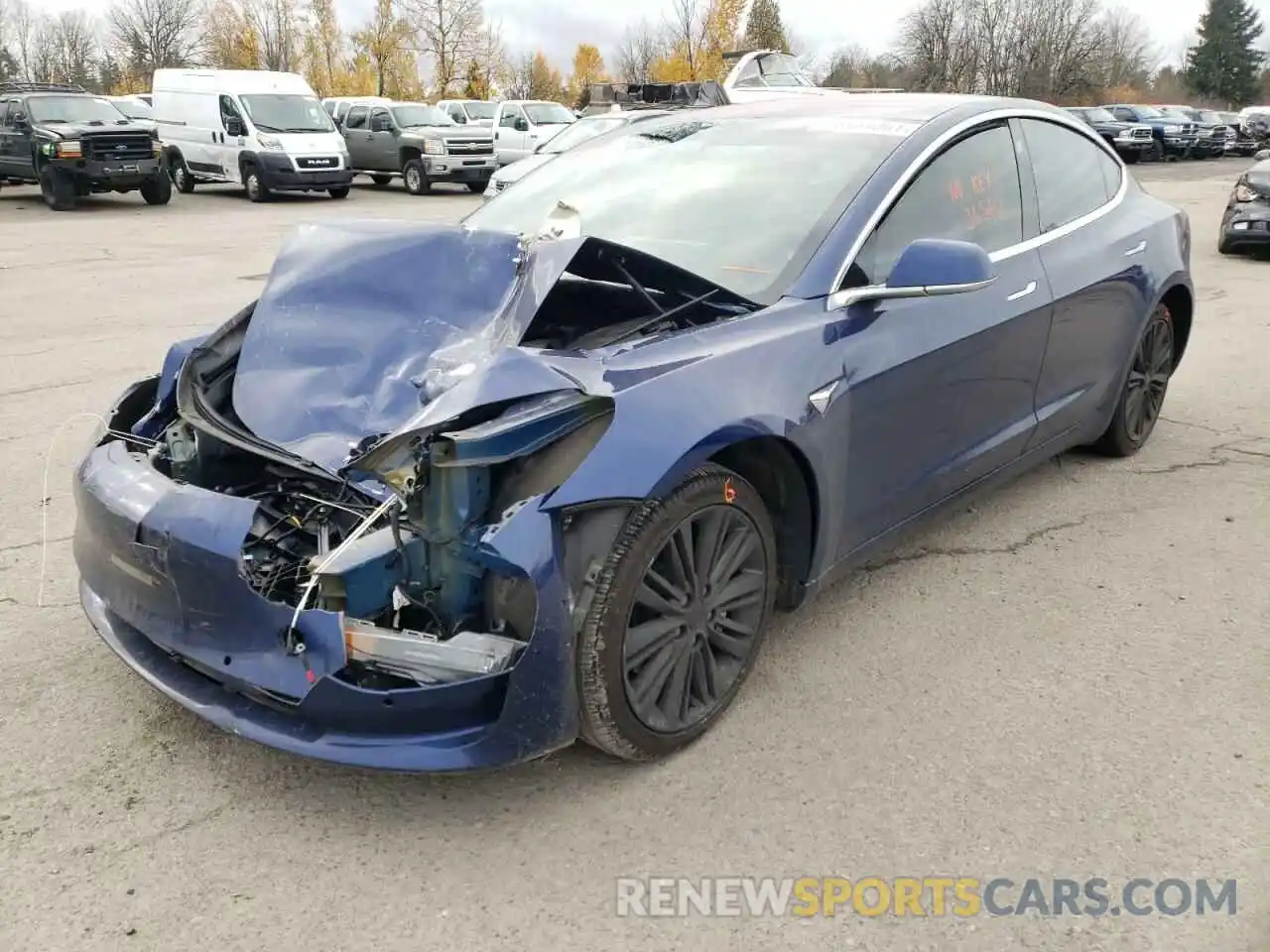 2 Фотография поврежденного автомобиля 5YJ3E1EA0KF299483 TESLA MODEL 3 2019