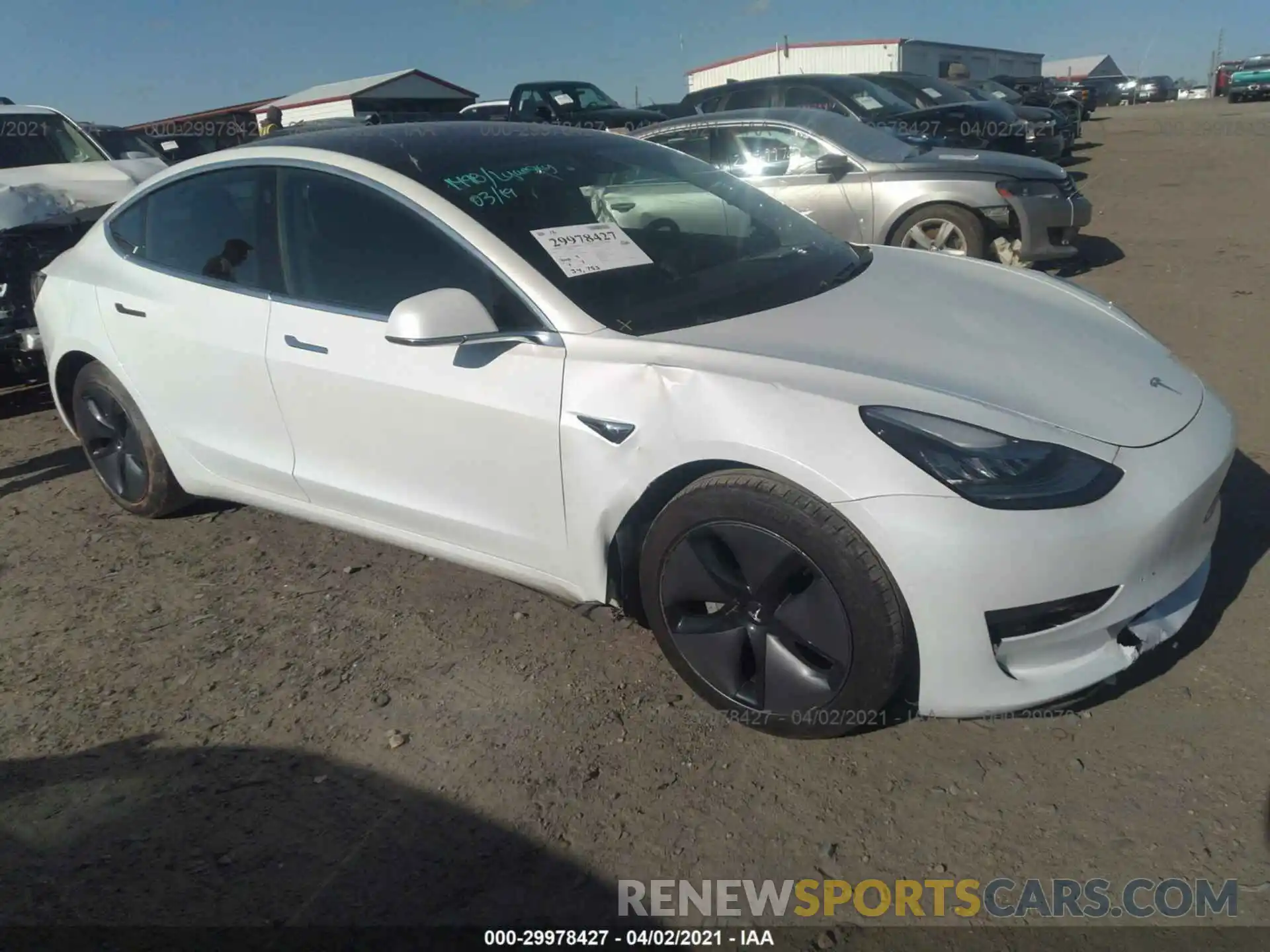 1 Photograph of a damaged car 5YJ3E1EA0KF299709 TESLA MODEL 3 2019