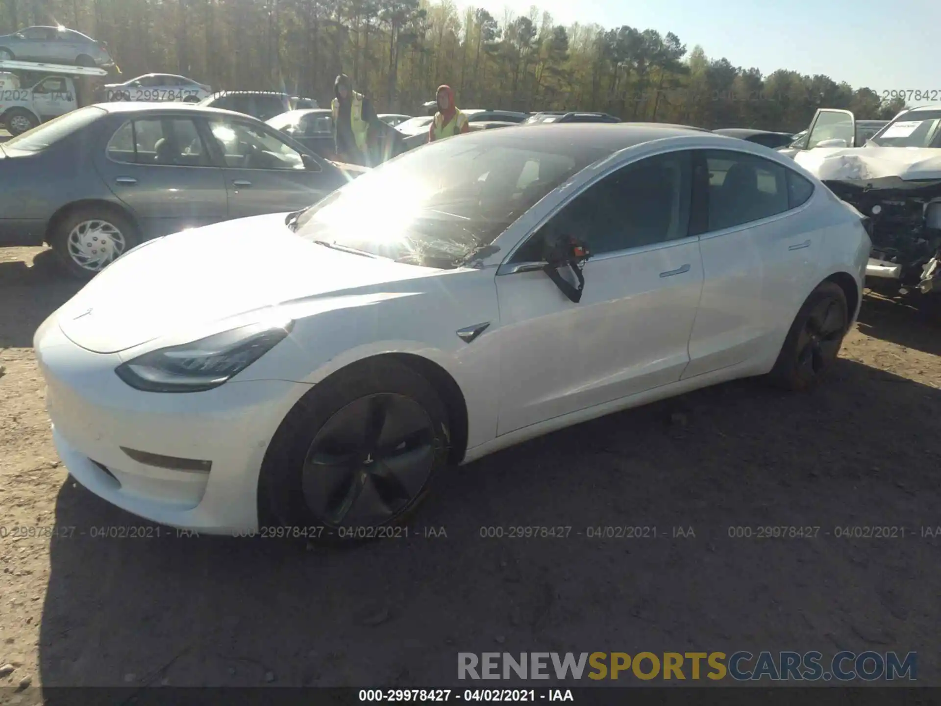 2 Photograph of a damaged car 5YJ3E1EA0KF299709 TESLA MODEL 3 2019