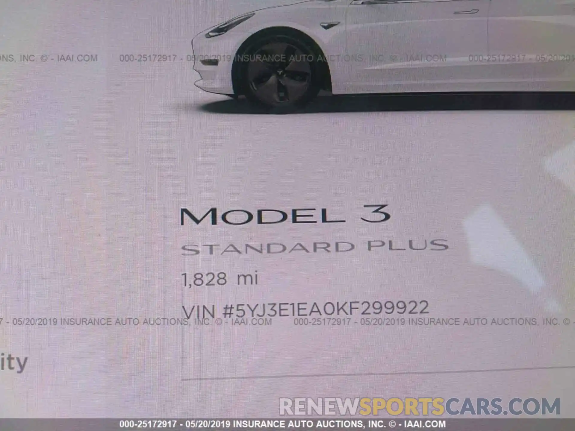 7 Photograph of a damaged car 5YJ3E1EA0KF299922 TESLA MODEL 3 2019