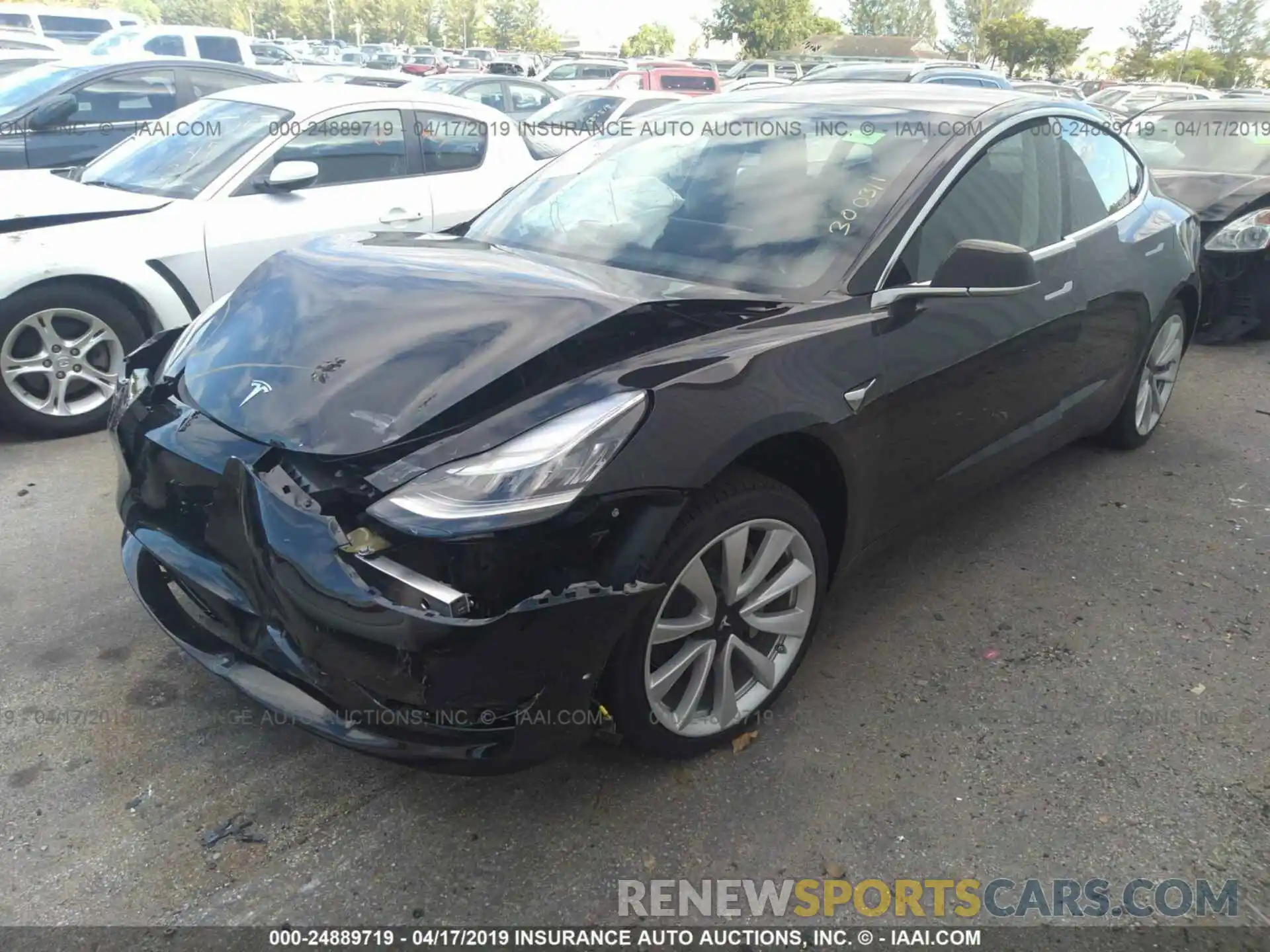 2 Photograph of a damaged car 5YJ3E1EA0KF300311 TESLA MODEL 3 2019