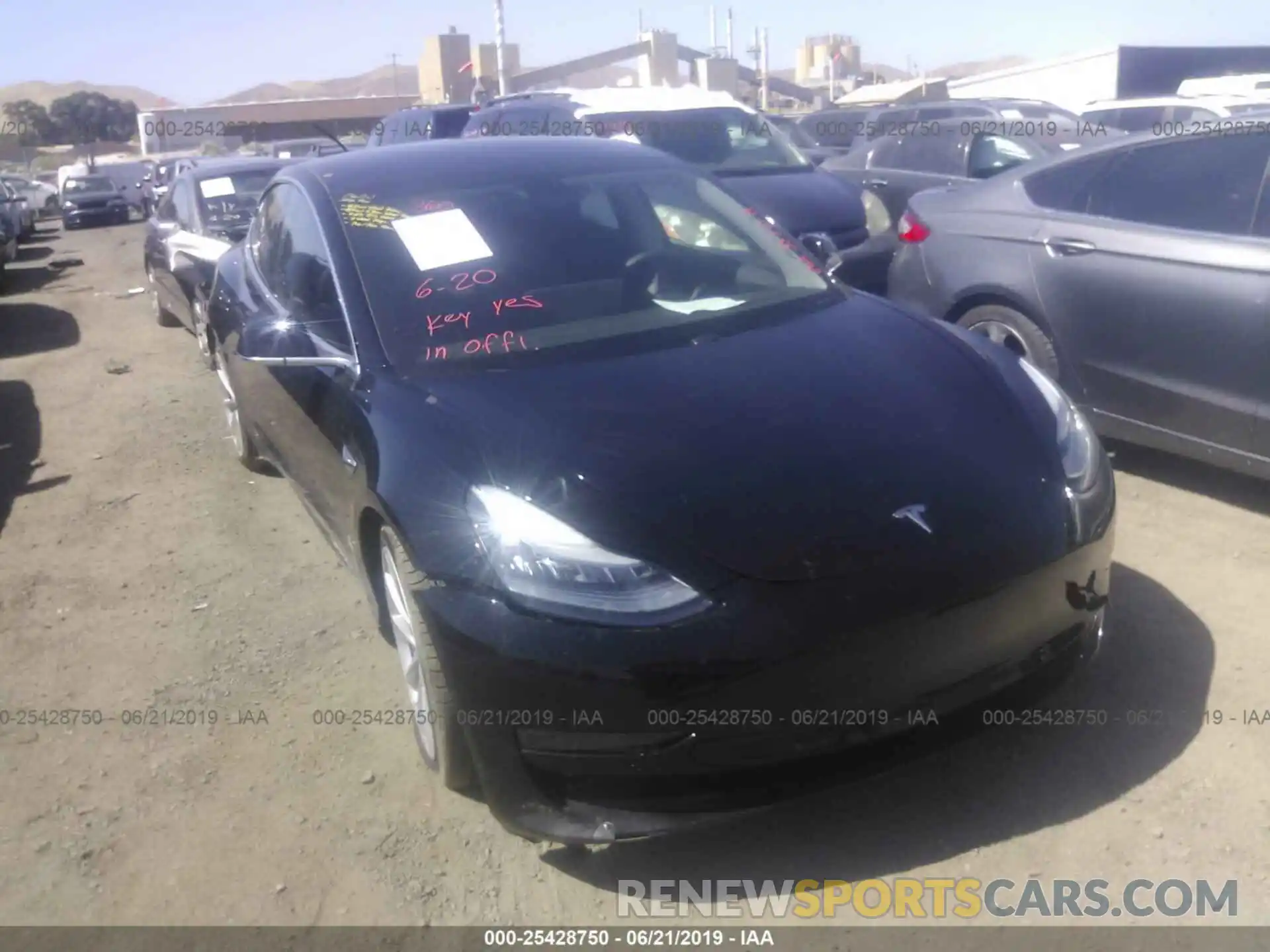 1 Photograph of a damaged car 5YJ3E1EA0KF300485 TESLA MODEL 3 2019