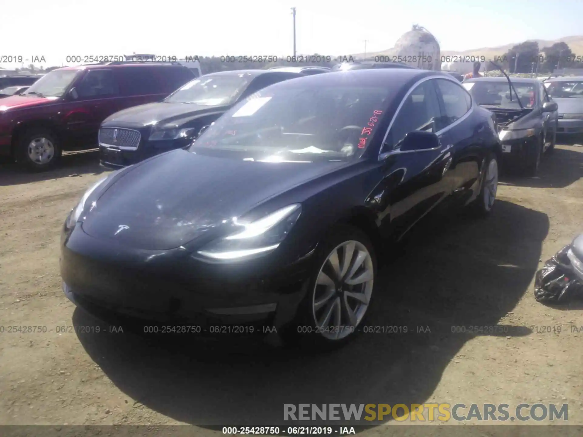 2 Photograph of a damaged car 5YJ3E1EA0KF300485 TESLA MODEL 3 2019