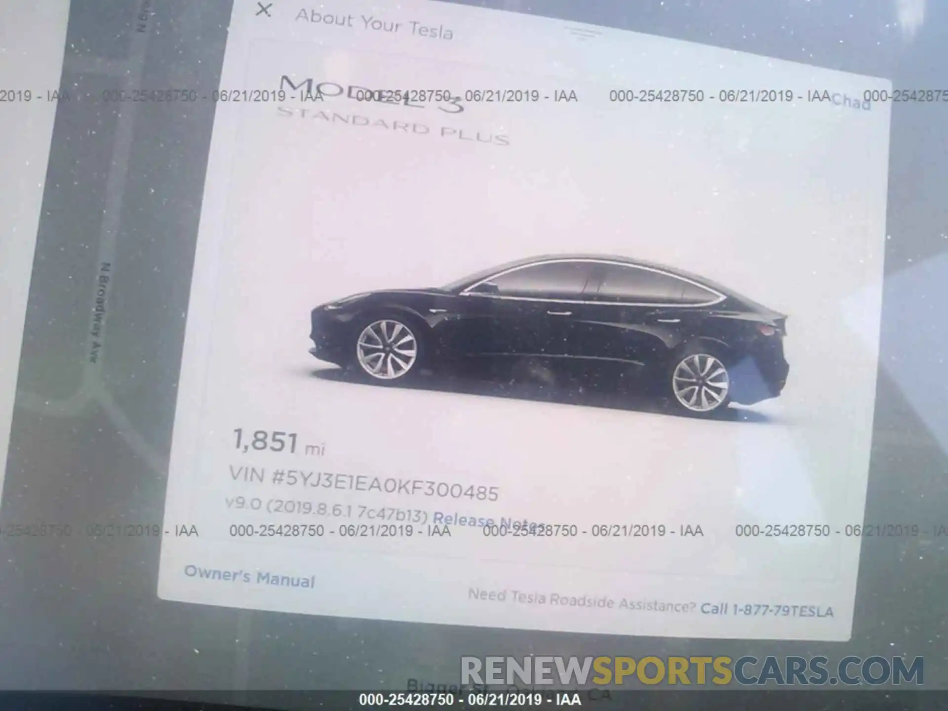 7 Фотография поврежденного автомобиля 5YJ3E1EA0KF300485 TESLA MODEL 3 2019