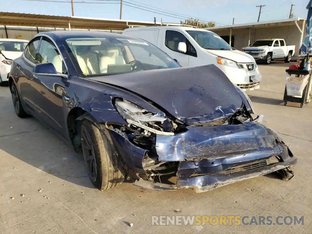 1 Photograph of a damaged car 5YJ3E1EA0KF301930 TESLA MODEL 3 2019