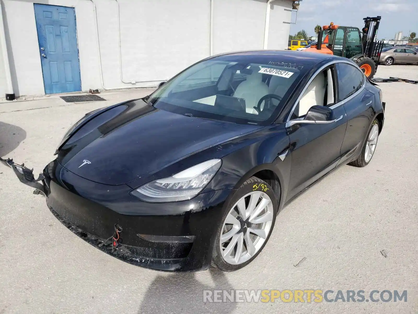 2 Photograph of a damaged car 5YJ3E1EA0KF302267 TESLA MODEL 3 2019