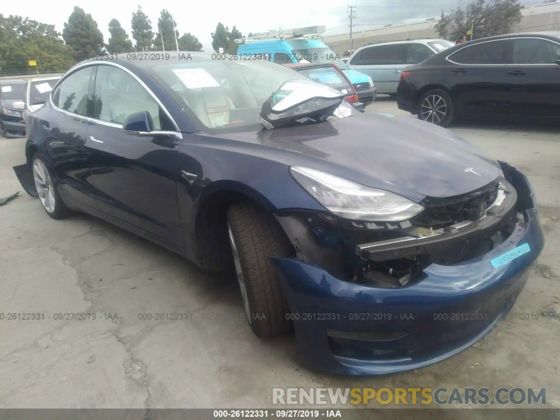 1 Photograph of a damaged car 5YJ3E1EA0KF302575 TESLA MODEL 3 2019