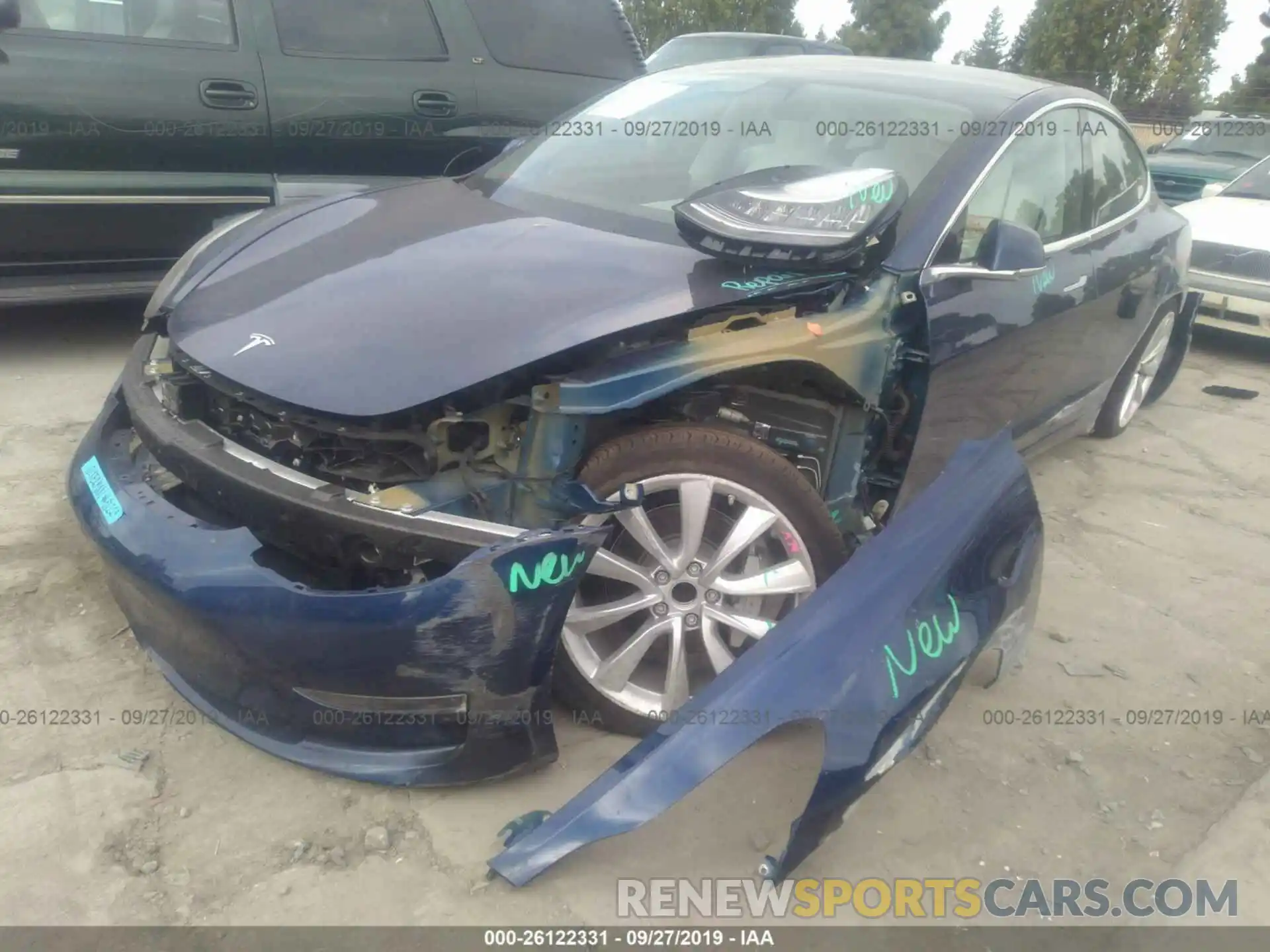 2 Photograph of a damaged car 5YJ3E1EA0KF302575 TESLA MODEL 3 2019