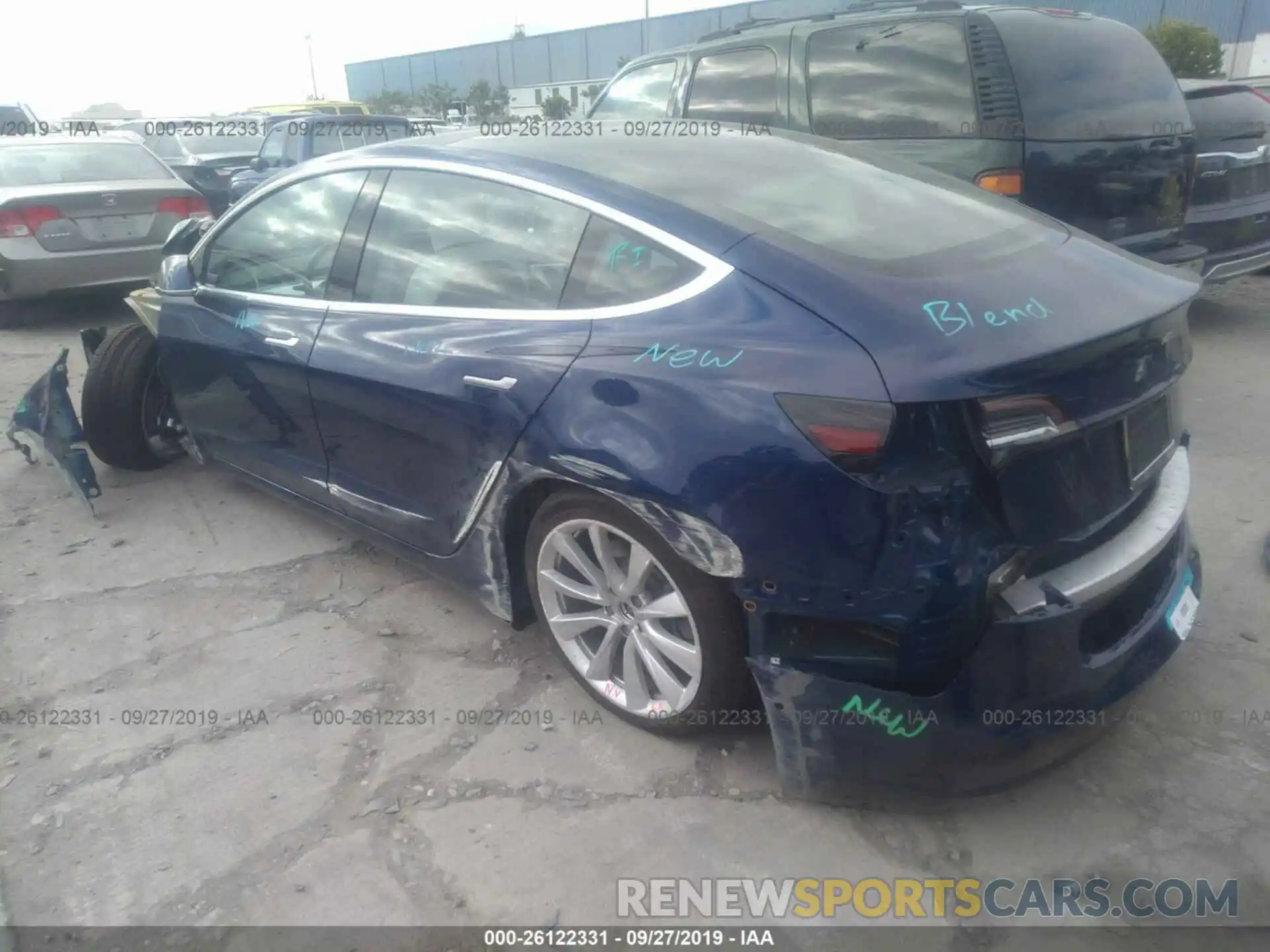 3 Photograph of a damaged car 5YJ3E1EA0KF302575 TESLA MODEL 3 2019