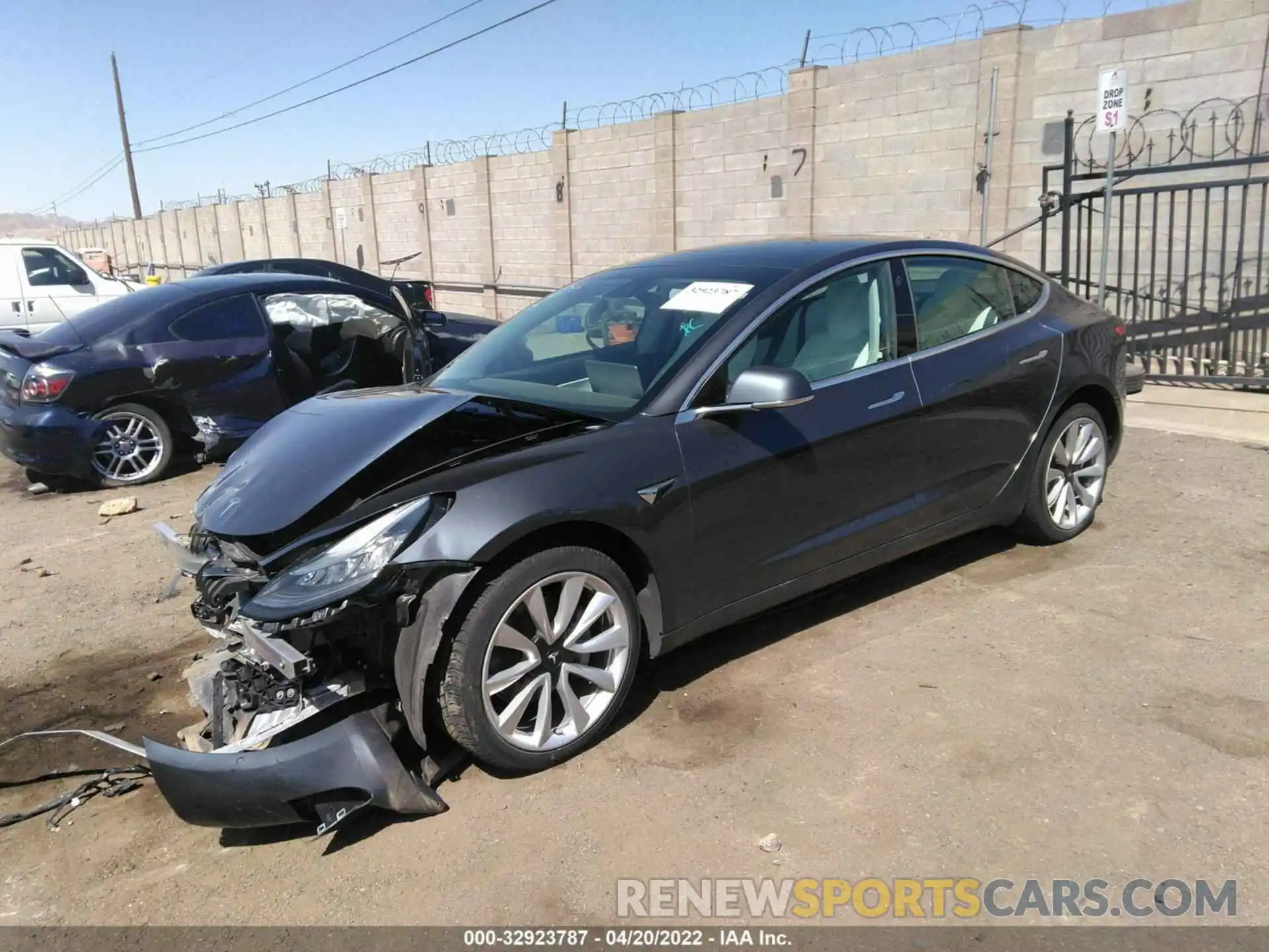 2 Photograph of a damaged car 5YJ3E1EA0KF302592 TESLA MODEL 3 2019