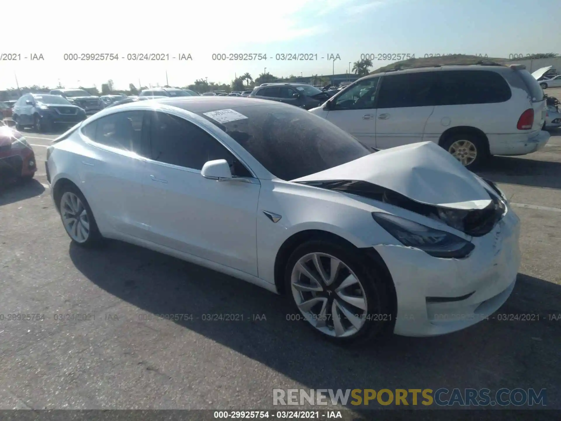 1 Photograph of a damaged car 5YJ3E1EA0KF302642 TESLA MODEL 3 2019