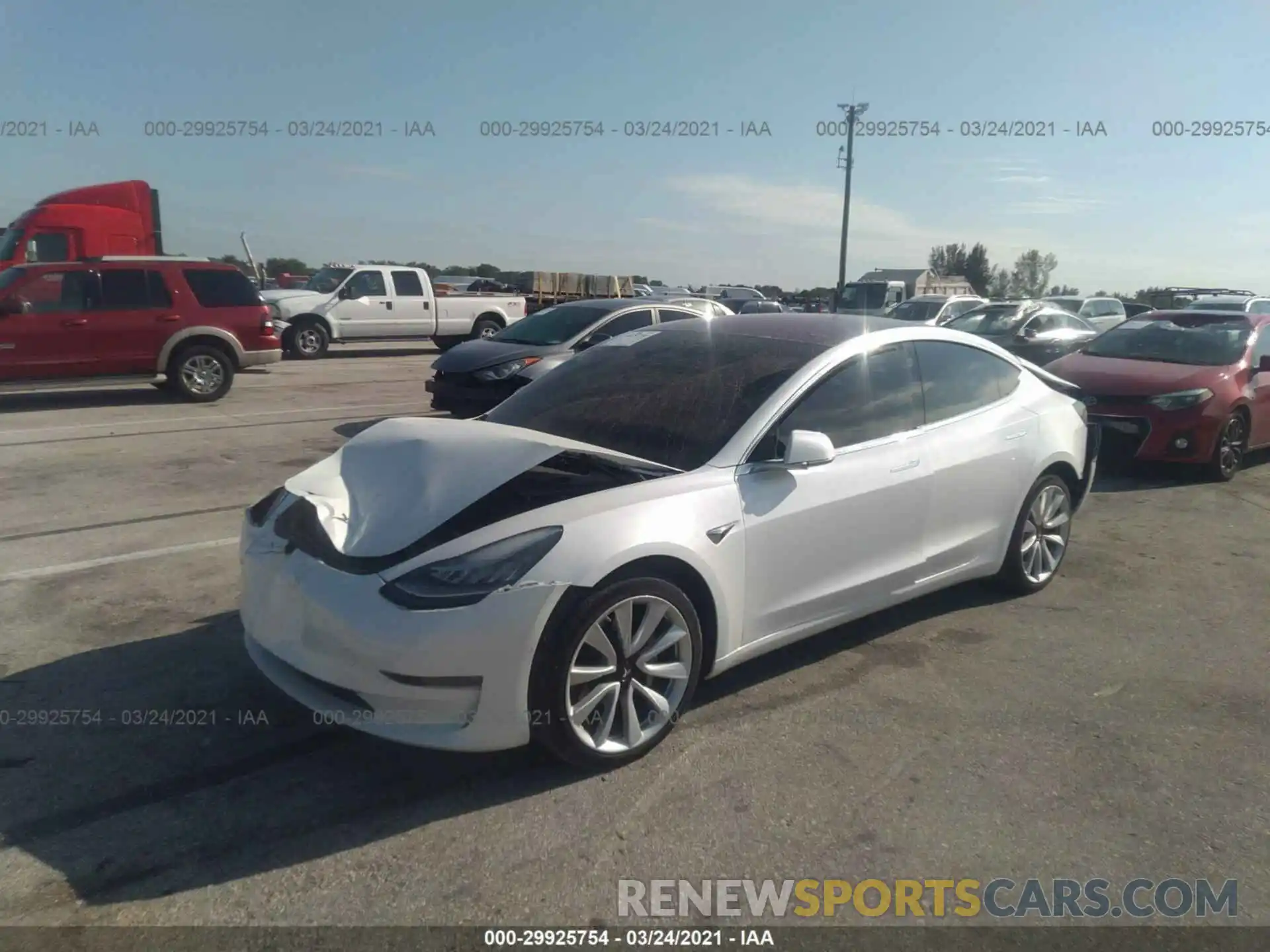 2 Photograph of a damaged car 5YJ3E1EA0KF302642 TESLA MODEL 3 2019