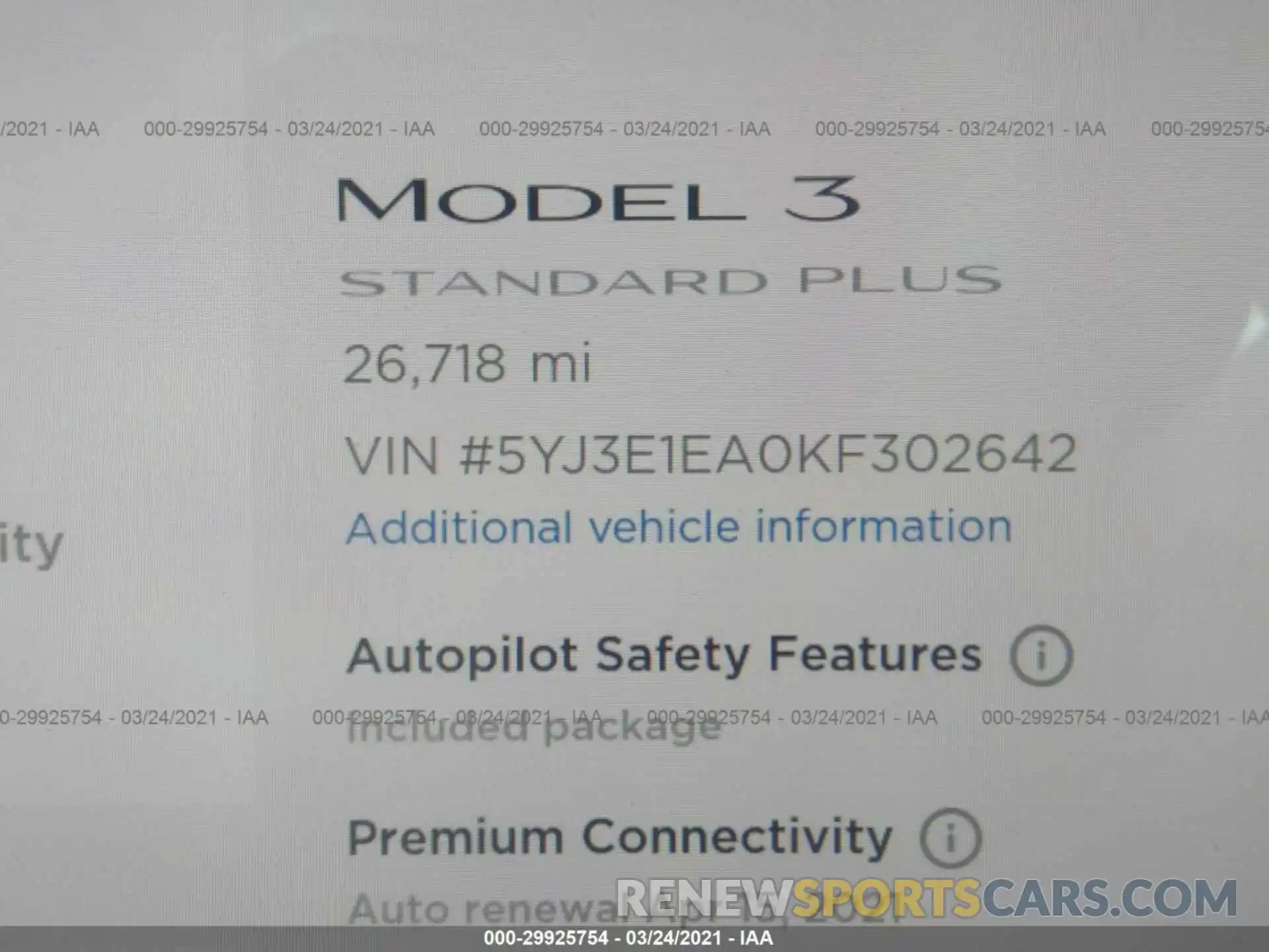 7 Photograph of a damaged car 5YJ3E1EA0KF302642 TESLA MODEL 3 2019