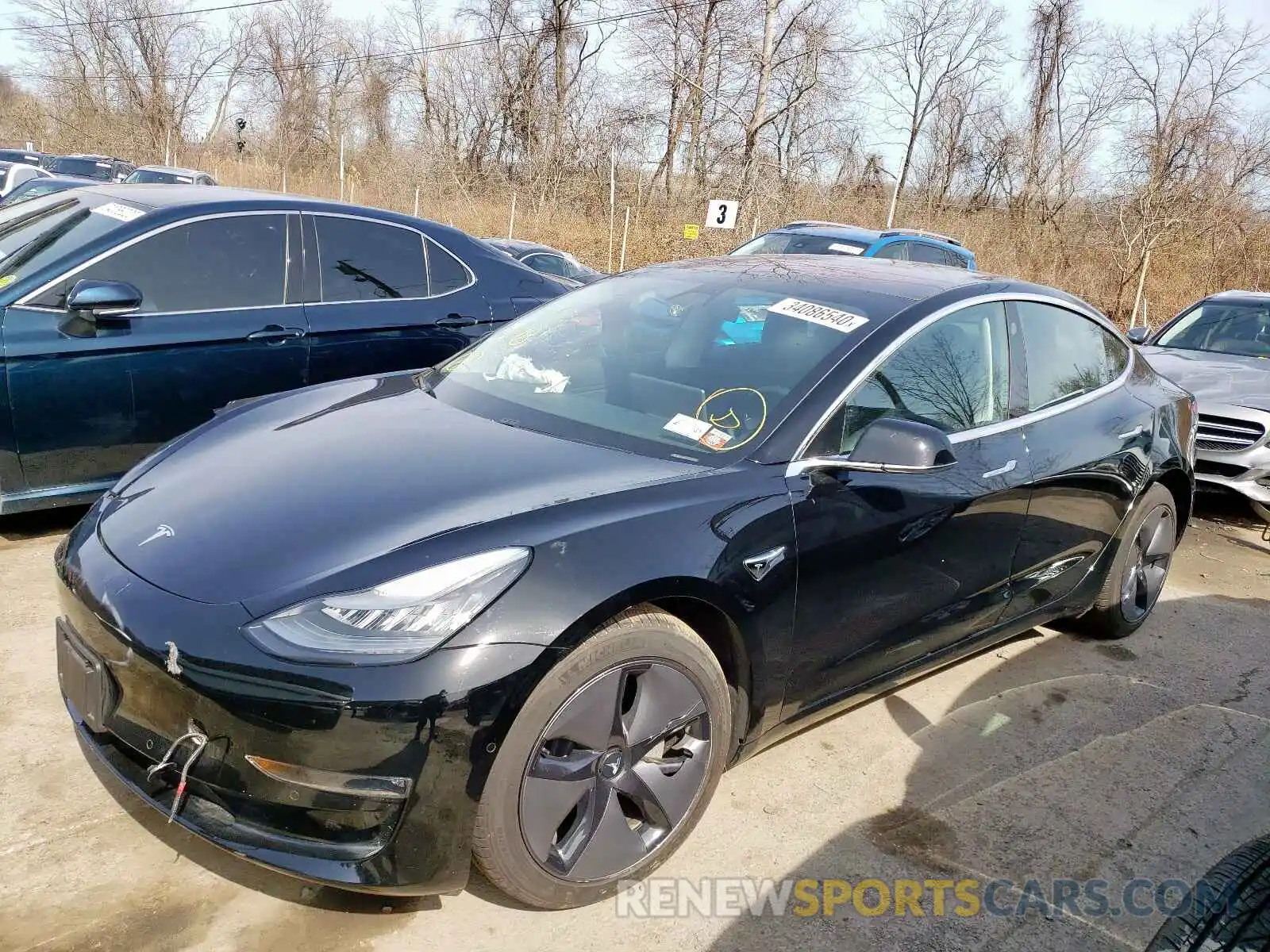 2 Photograph of a damaged car 5YJ3E1EA0KF305427 TESLA MODEL 3 2019