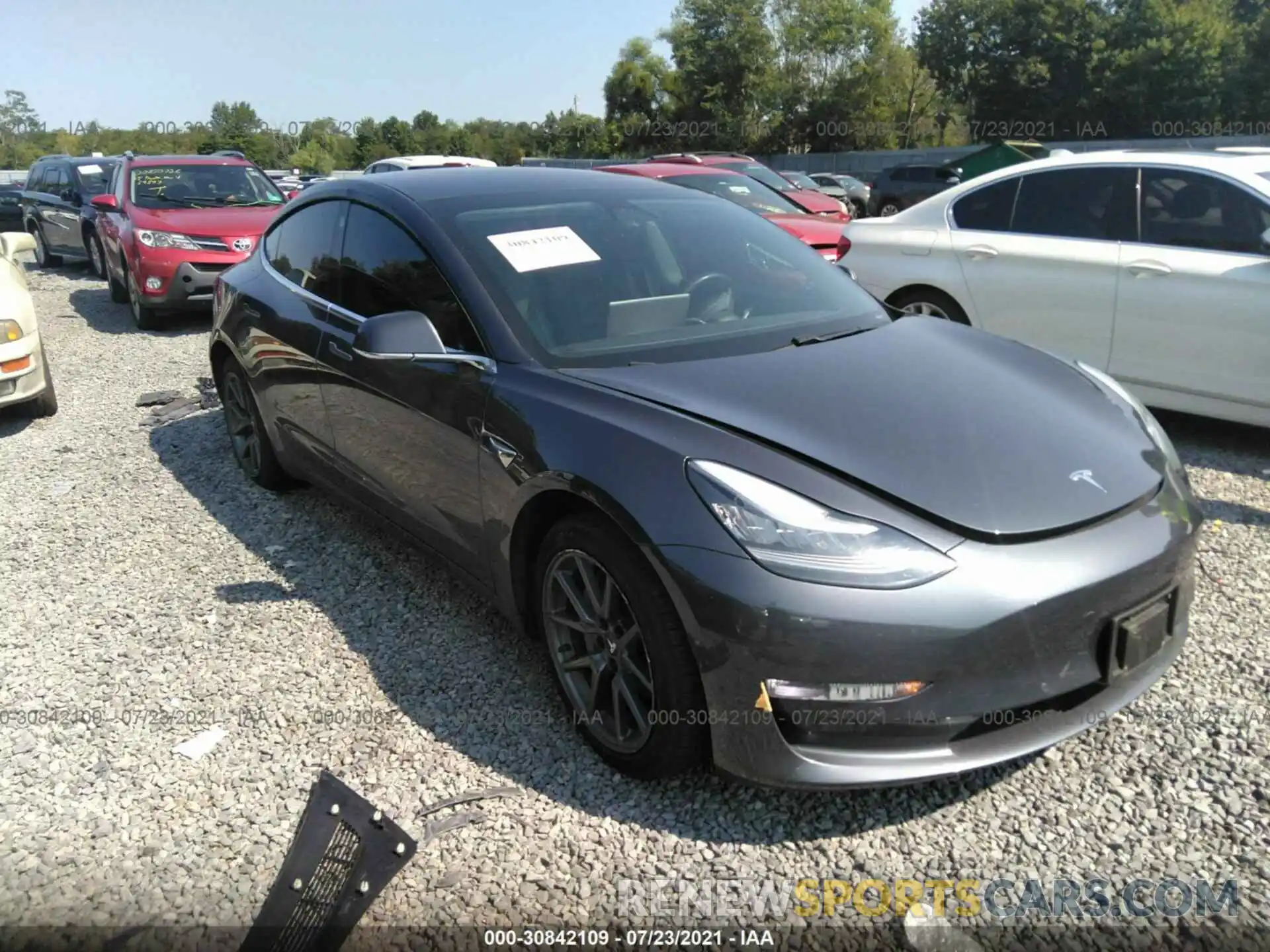 1 Photograph of a damaged car 5YJ3E1EA0KF307369 TESLA MODEL 3 2019