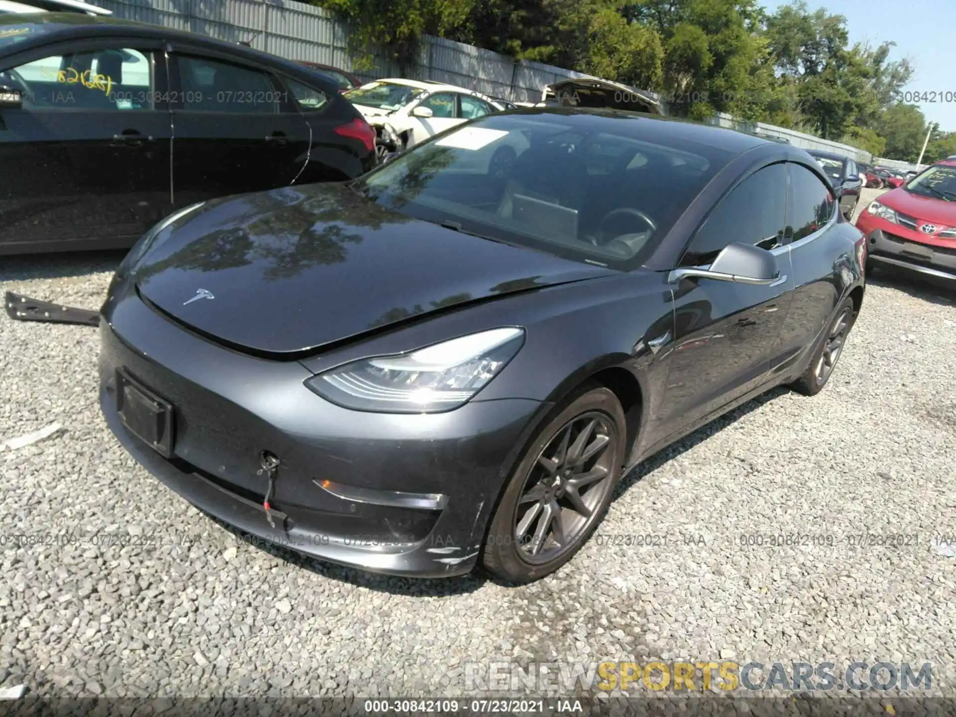 2 Photograph of a damaged car 5YJ3E1EA0KF307369 TESLA MODEL 3 2019