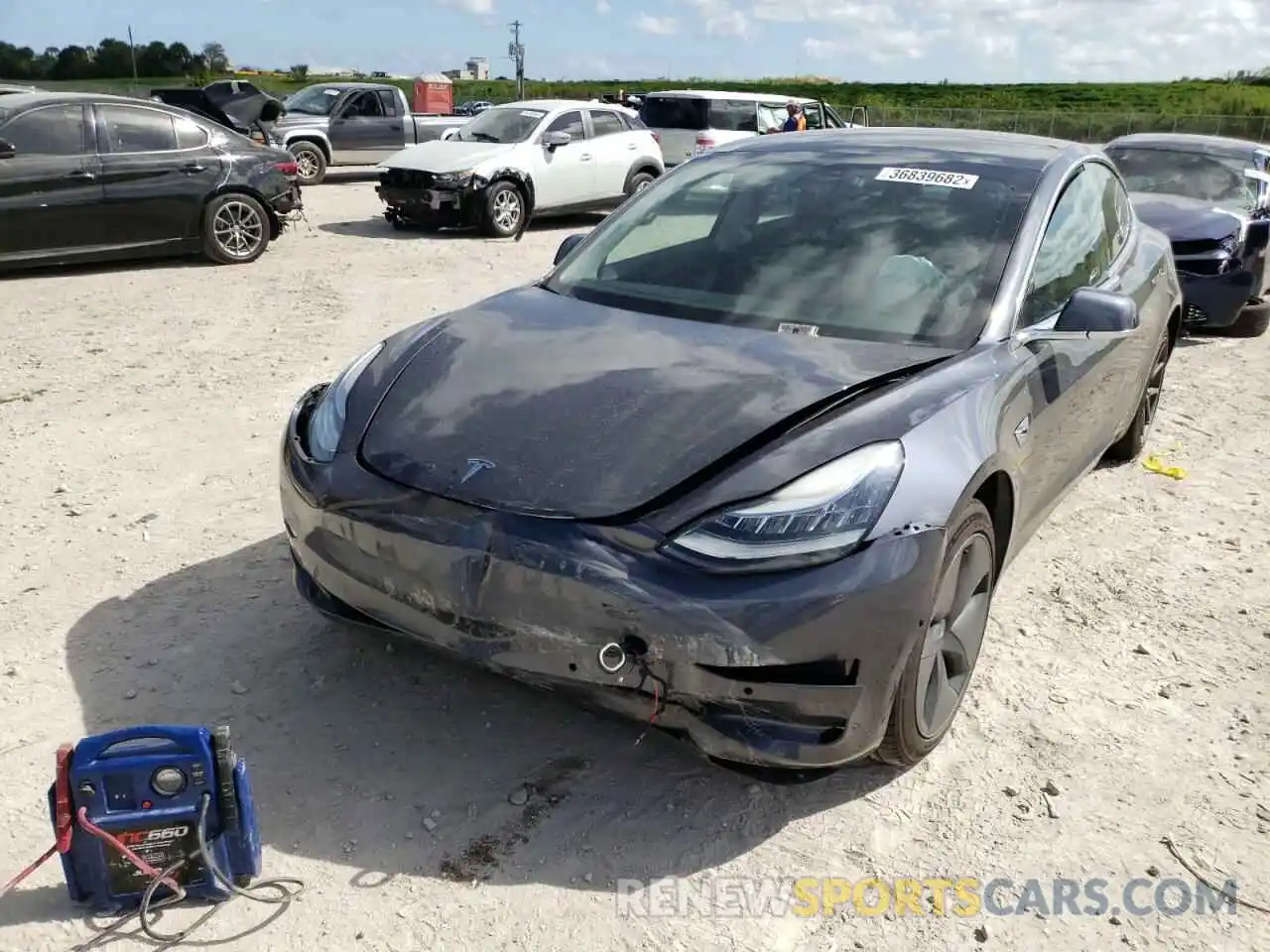 2 Photograph of a damaged car 5YJ3E1EA0KF307517 TESLA MODEL 3 2019