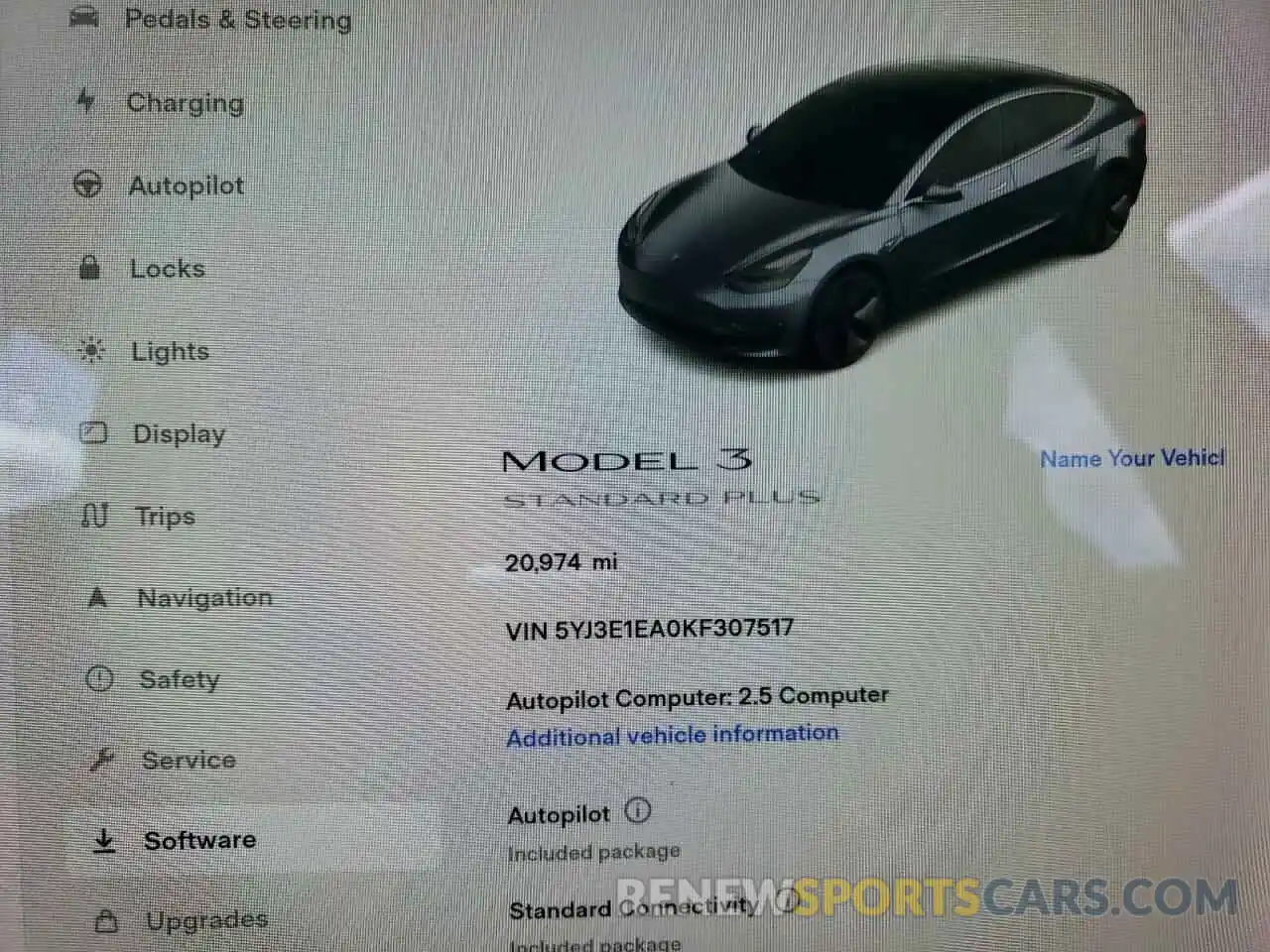 8 Фотография поврежденного автомобиля 5YJ3E1EA0KF307517 TESLA MODEL 3 2019