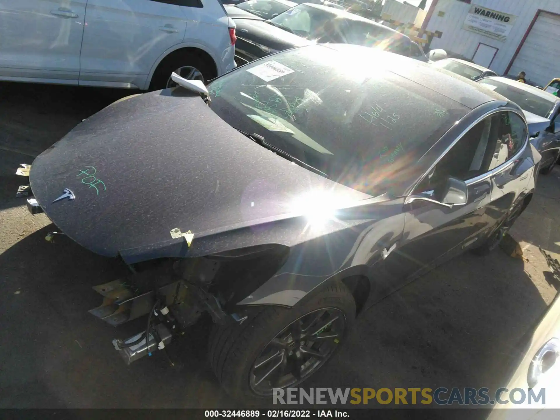 2 Photograph of a damaged car 5YJ3E1EA0KF307534 TESLA MODEL 3 2019