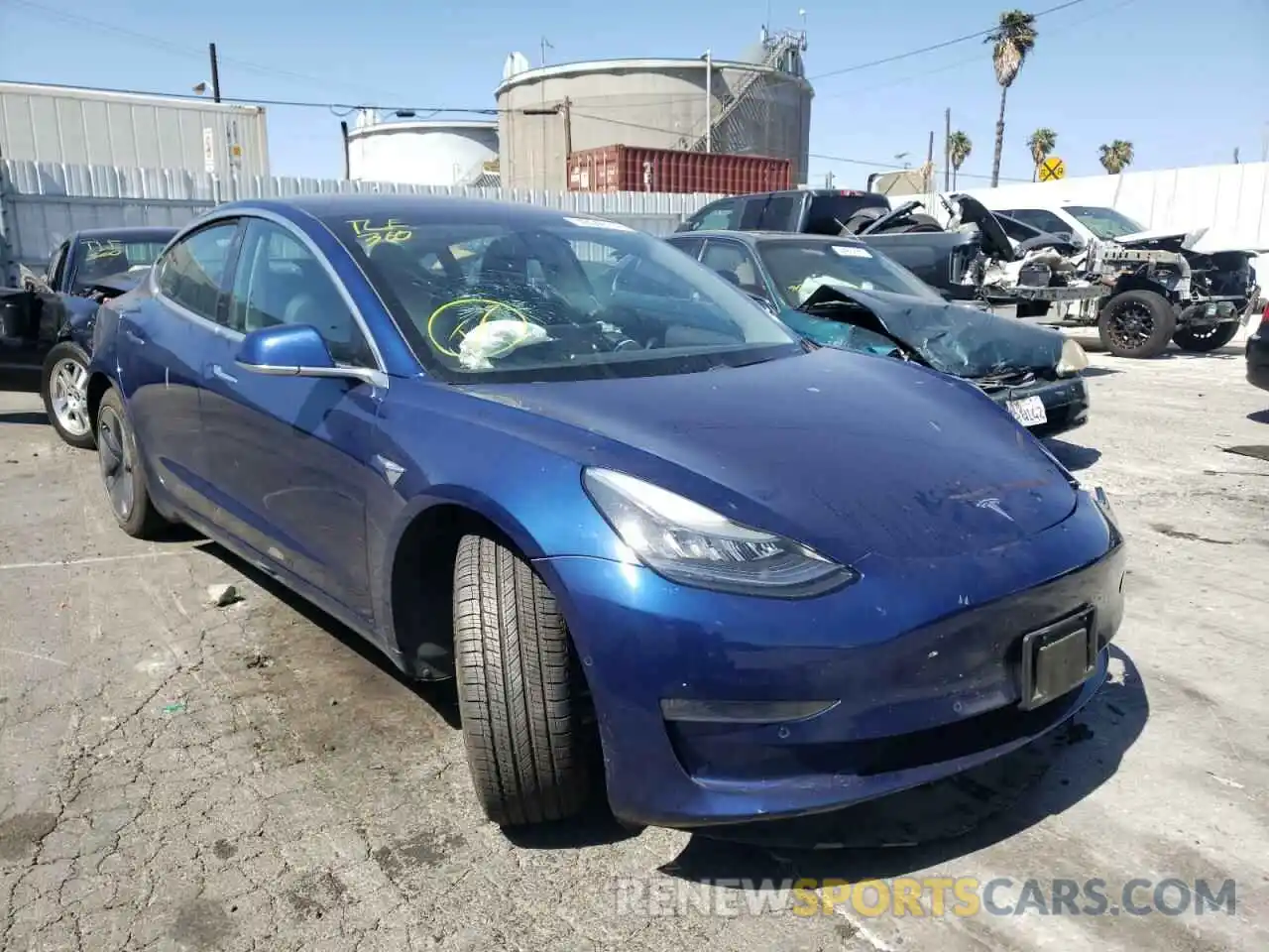 1 Photograph of a damaged car 5YJ3E1EA0KF309218 TESLA MODEL 3 2019