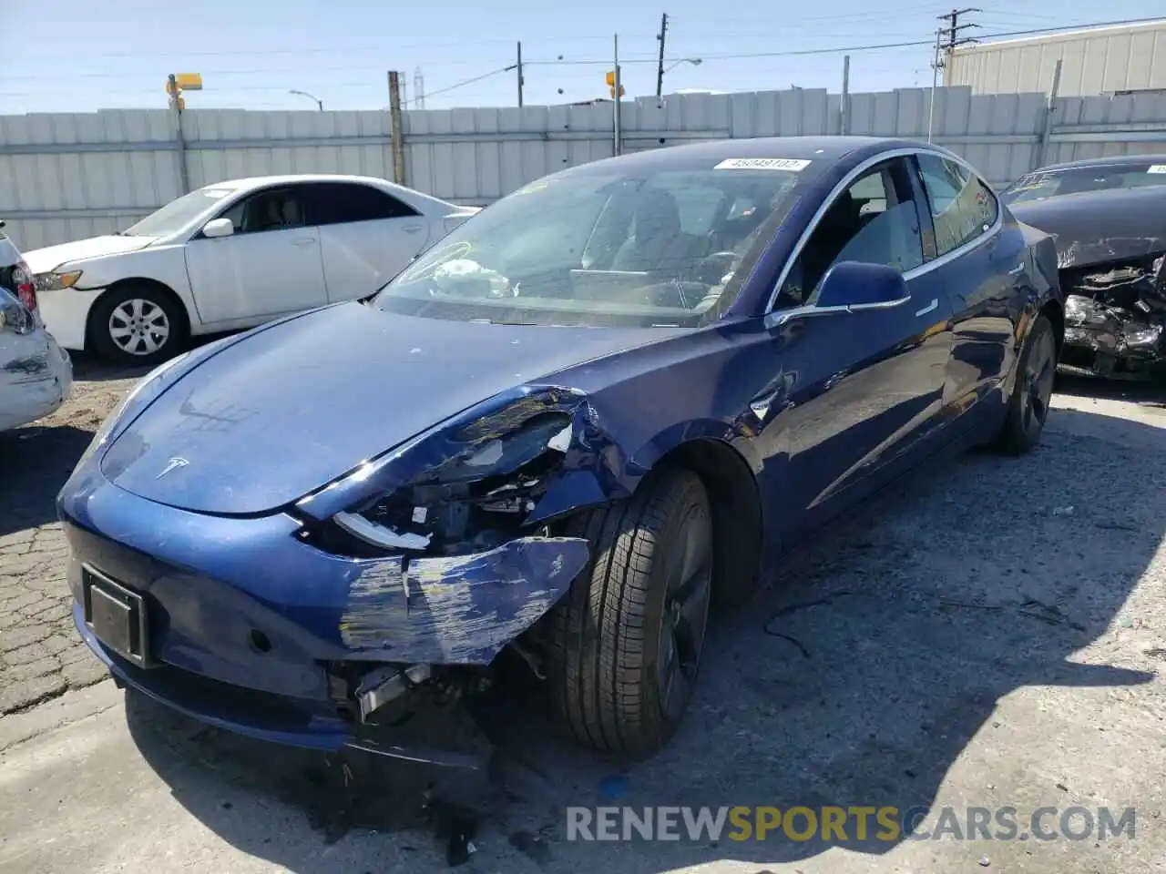 2 Photograph of a damaged car 5YJ3E1EA0KF309218 TESLA MODEL 3 2019