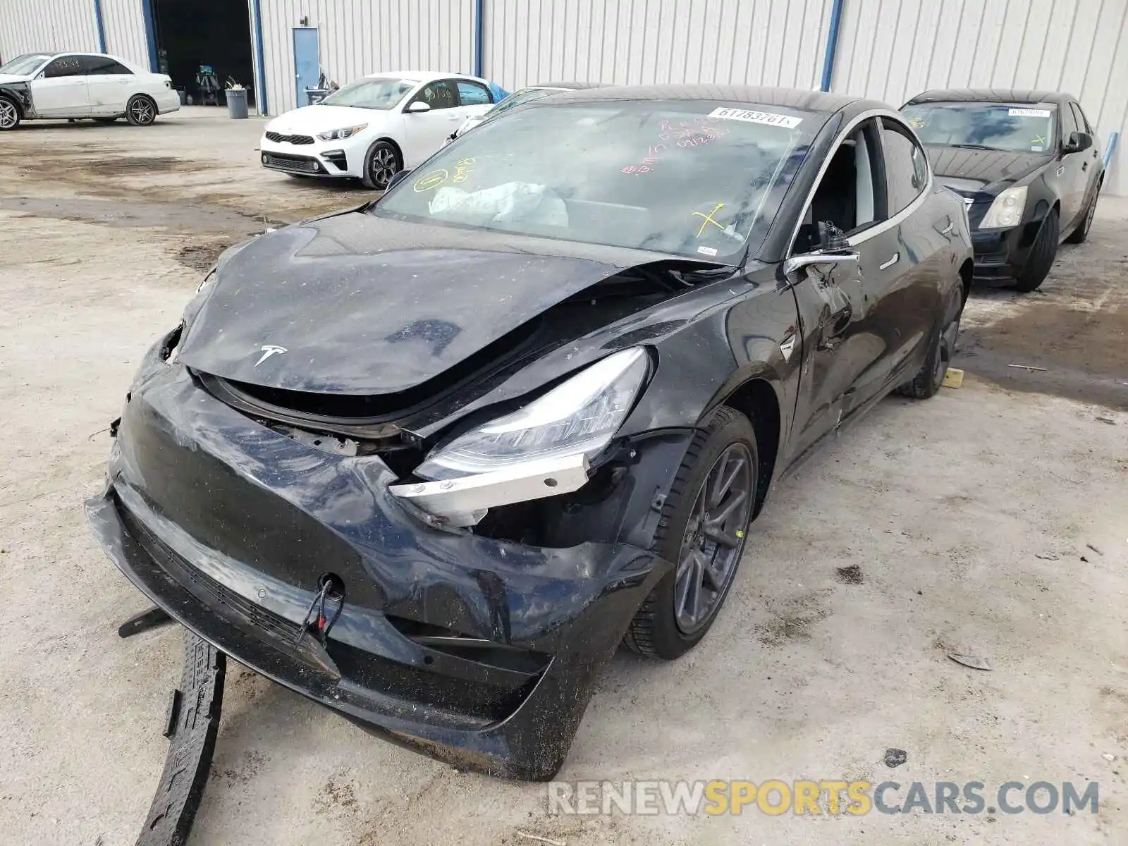 2 Photograph of a damaged car 5YJ3E1EA0KF313253 TESLA MODEL 3 2019