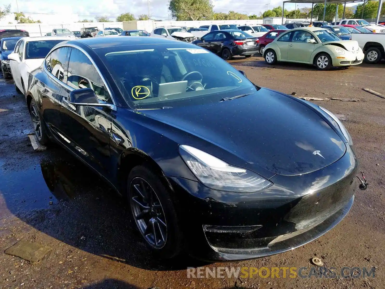 1 Photograph of a damaged car 5YJ3E1EA0KF316766 TESLA MODEL 3 2019